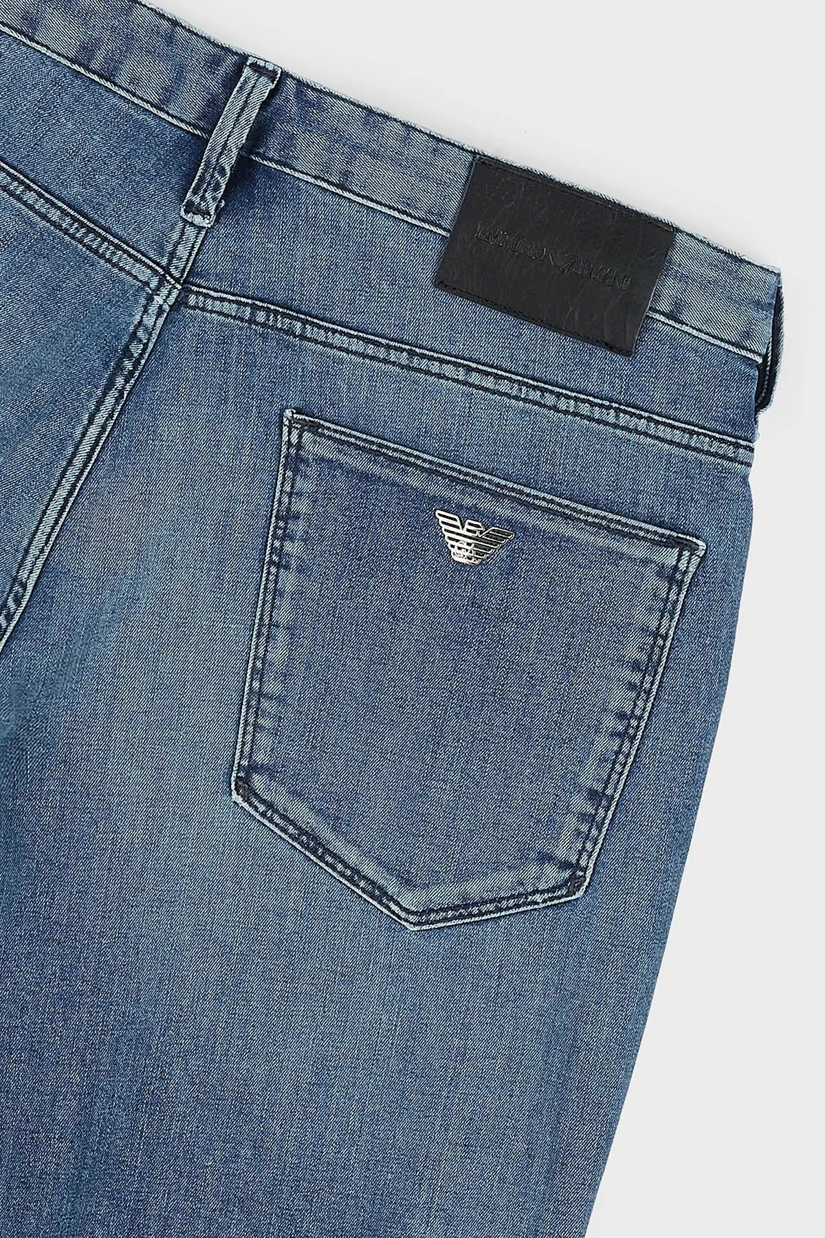 Emporio Armani J06 Pamuklu Düşük Bel Slim Fit Jeans Erkek Kot Pantolon 8N1J06 1G19Z 0943 MAVİ - 6