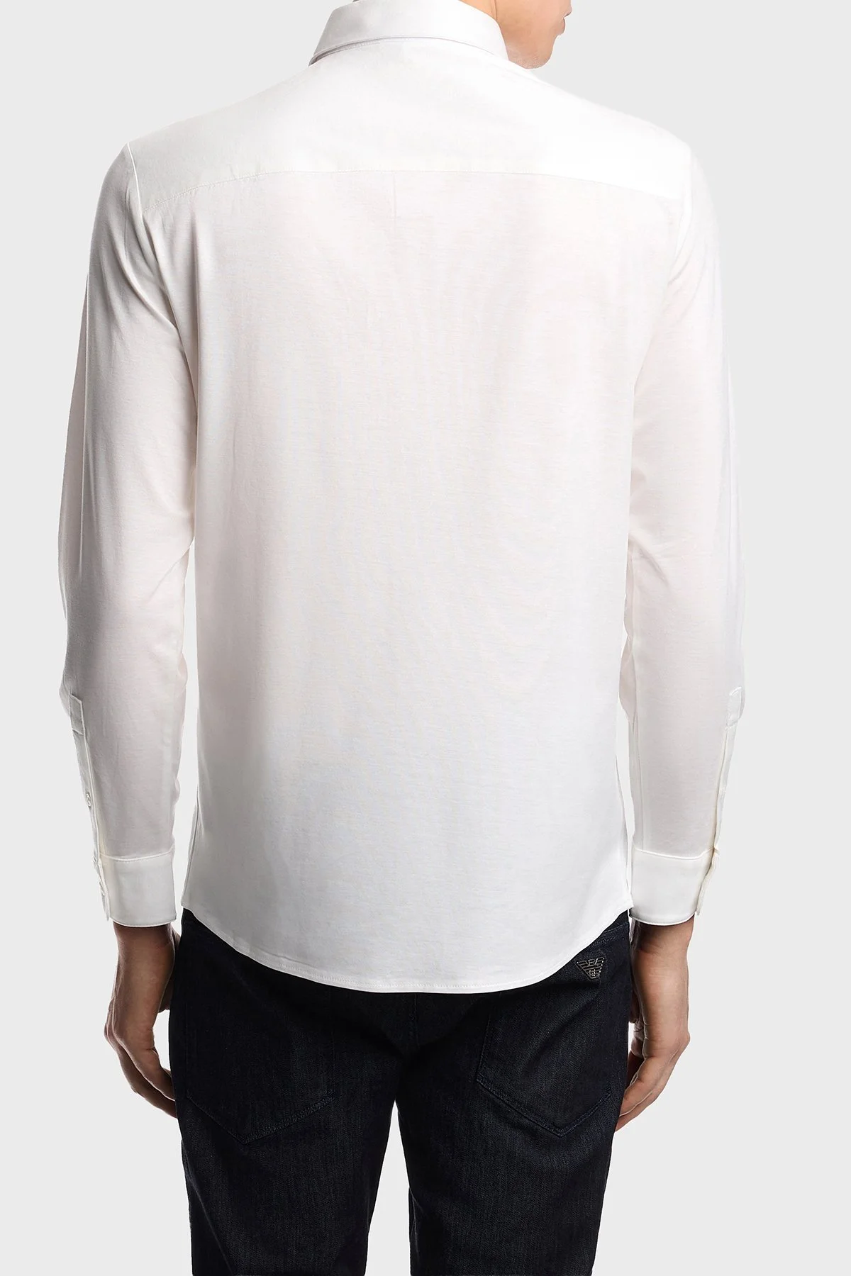 Emporio Armani Pamuklu Slim Fit Logolu Uzun Kollu Erkek Gömlek EM004604 AF10017 U0003 BEYAZ - 3