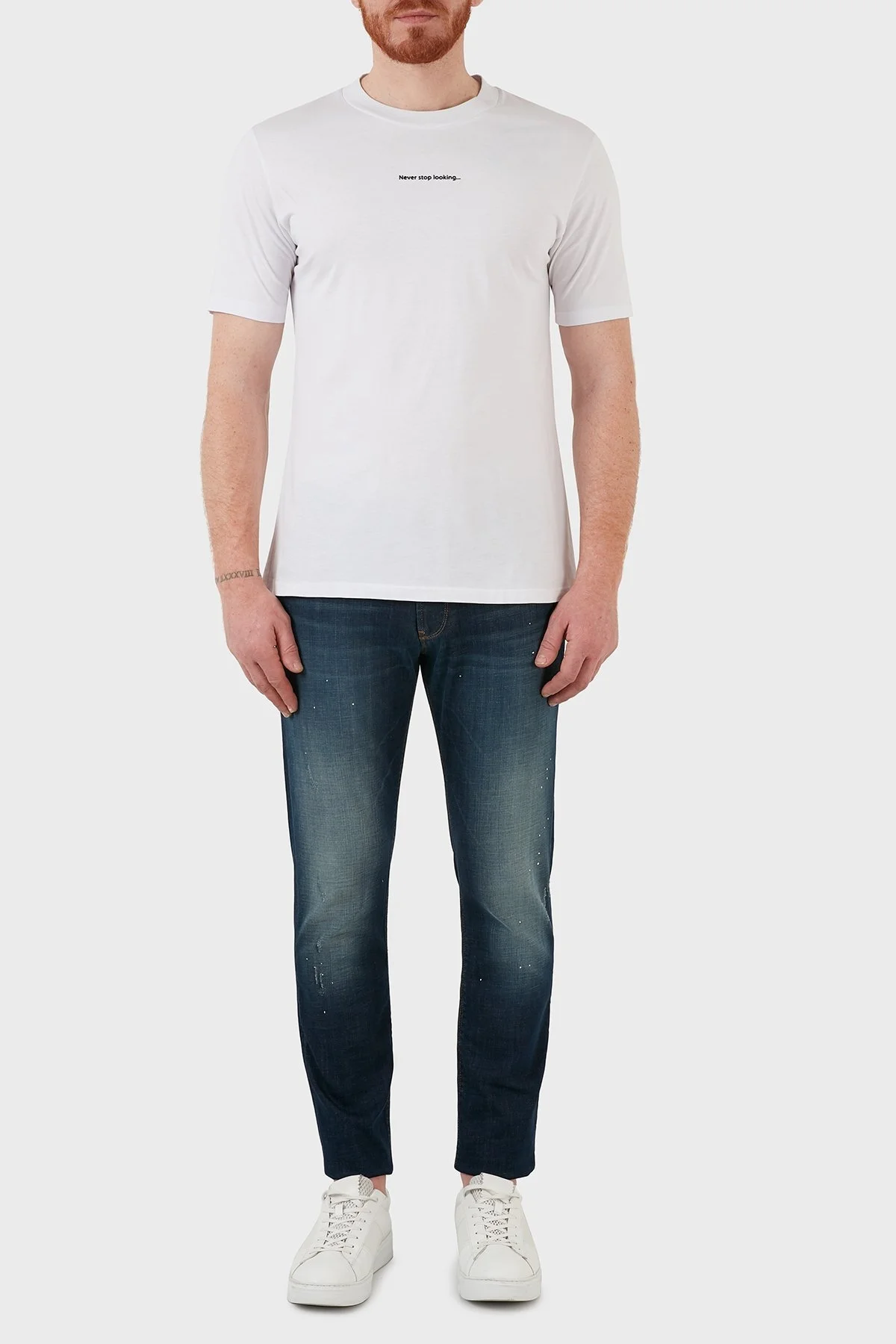 Emporio Armani Pamuklu Slim Fit Normal Bel Dar Paça Jeans Erkek Kot Pantolon 3L1J06 1DY3Z 0942 MAVİ - 1