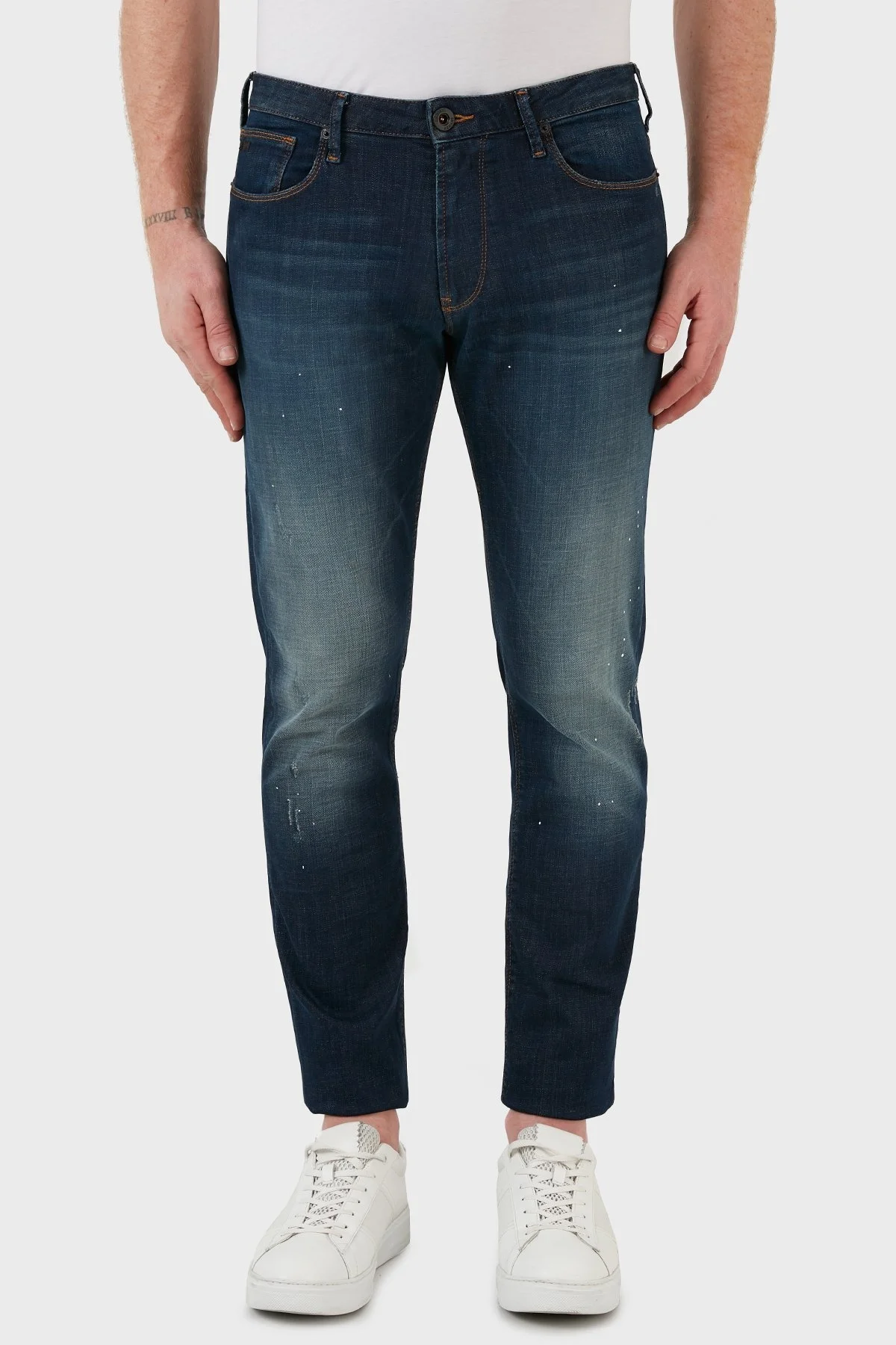Emporio Armani Pamuklu Slim Fit Normal Bel Dar Paça Jeans Erkek Kot Pantolon 3L1J06 1DY3Z 0942 MAVİ - 2