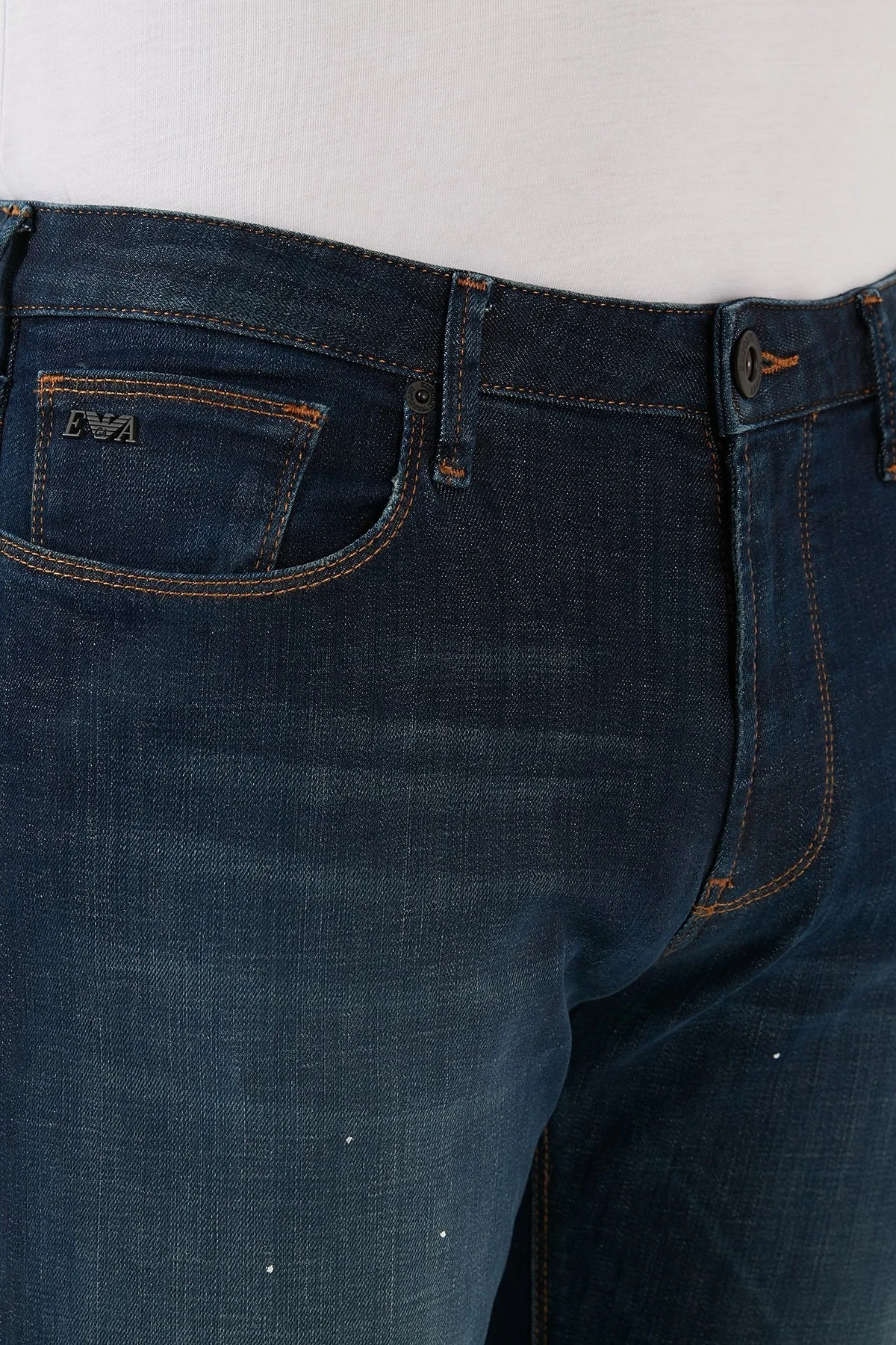 Emporio Armani Pamuklu Slim Fit Normal Bel Dar Paça Jeans Erkek Kot Pantolon 3L1J06 1DY3Z 0942 MAVİ - 5