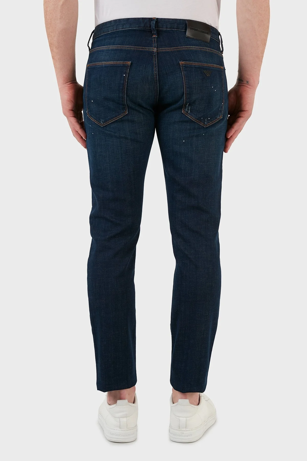 Emporio Armani Pamuklu Slim Fit Normal Bel Dar Paça Jeans Erkek Kot Pantolon 3L1J06 1DY3Z 0942 MAVİ - 6