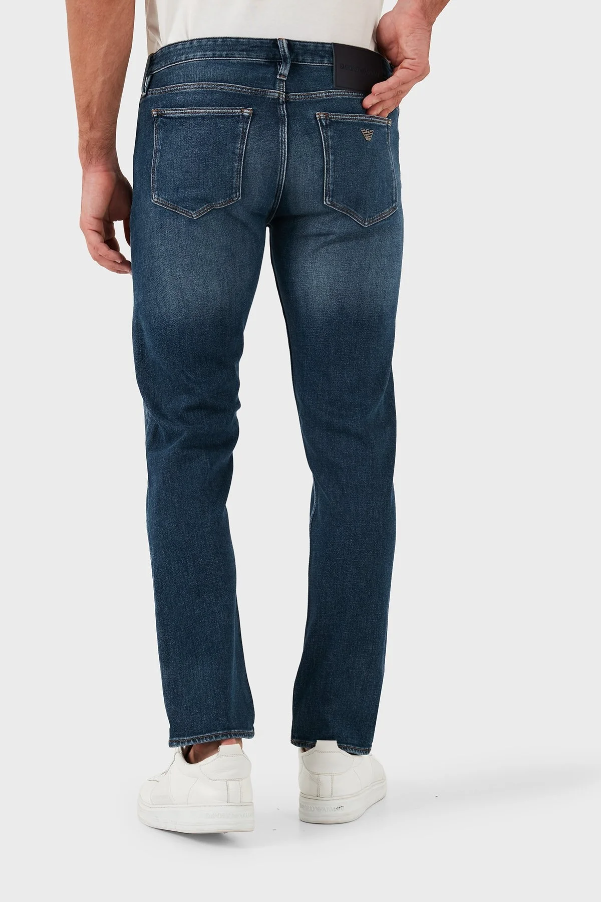 Emporio Armani Pamuklu Slim Fit Normal Bel Dar Paça Jeans Erkek Kot Pantolon 6D1J75 1D89Z 0942 LACİVERT - 13