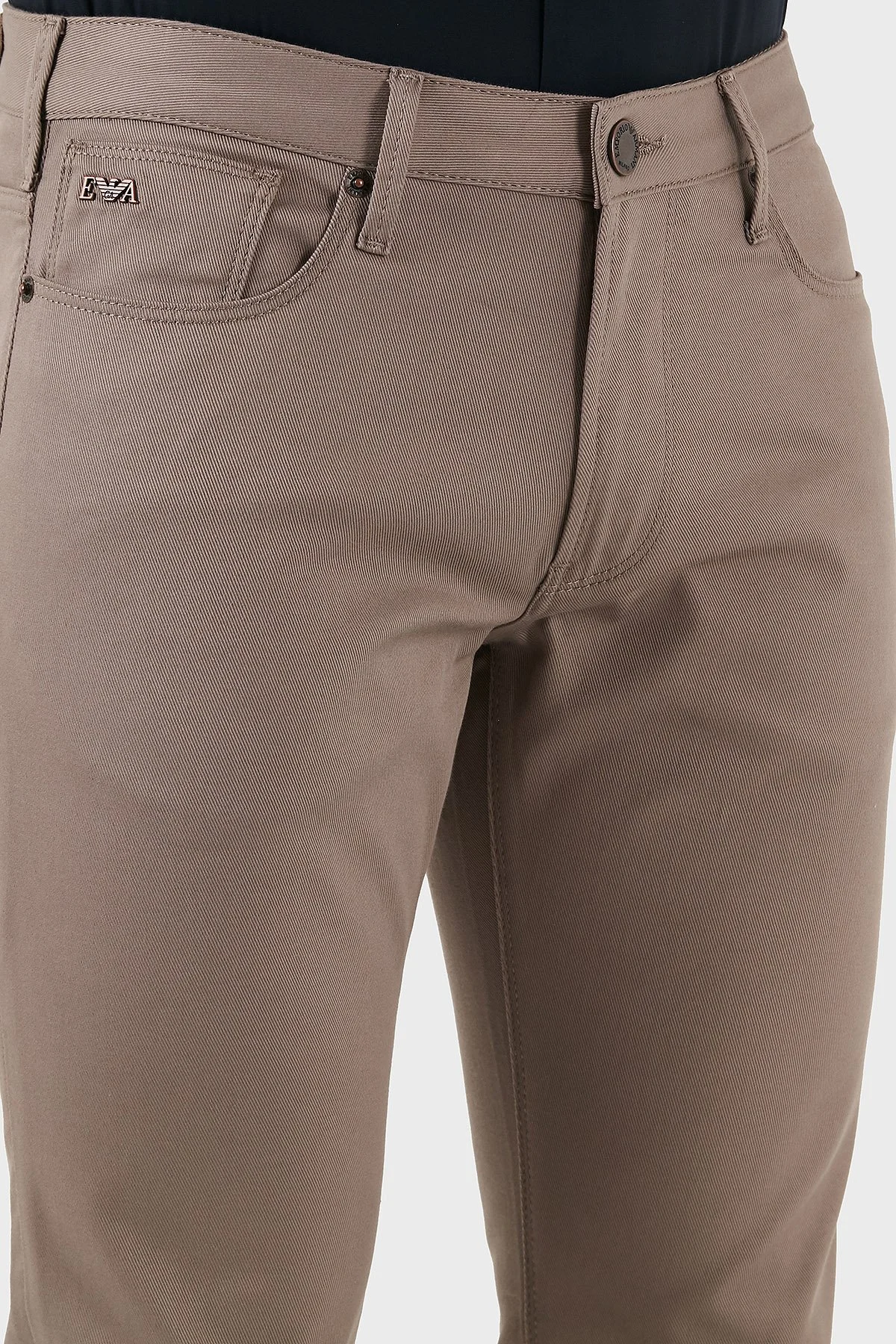 Emporio Armani Pamuklu Slim Fit Normal Bel Dar Paça Jeans Erkek Kot Pantolon EM000121 AF14122 U6107 VİZON - 11