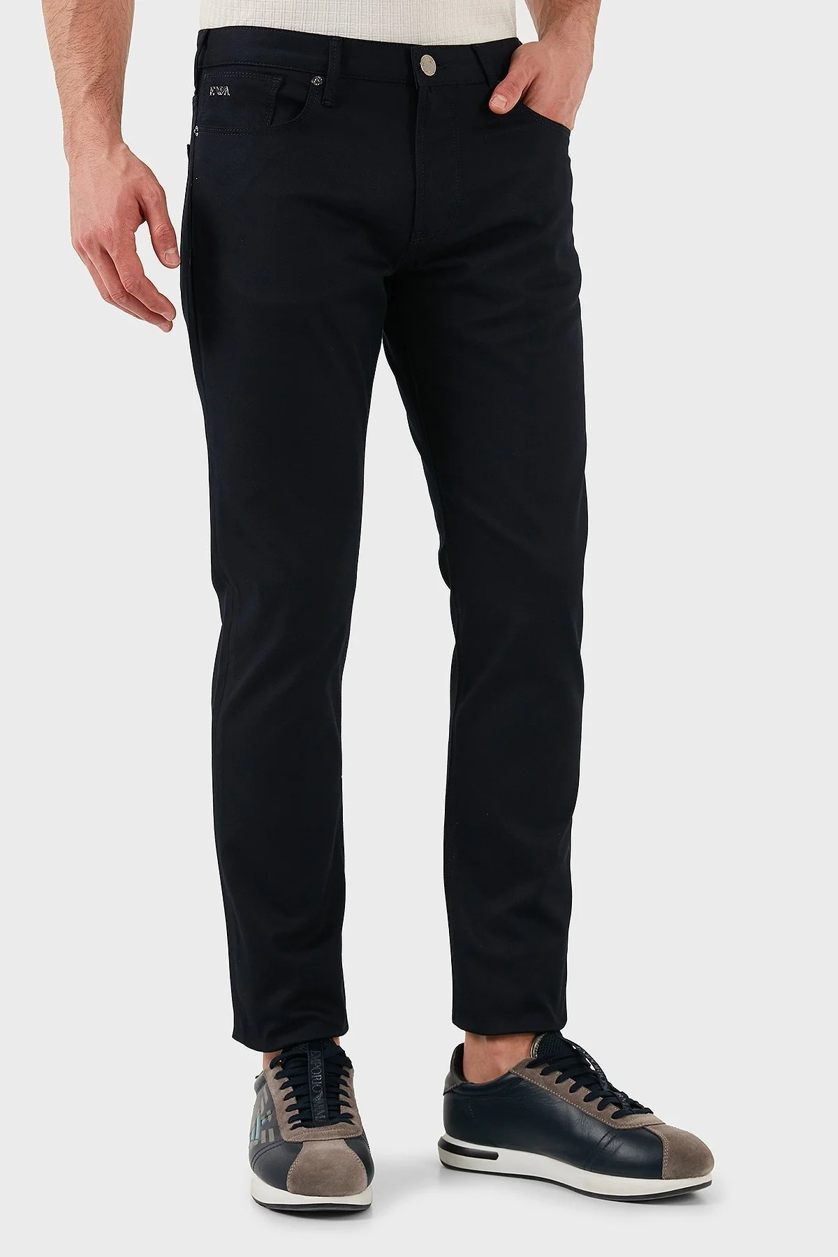 Emporio Armani Pamuklu Slim Fit Normal Bel Dar Paça Jeans Erkek Kot Pantolon EM000121 AF14122 UB118 LACİVERT - 7