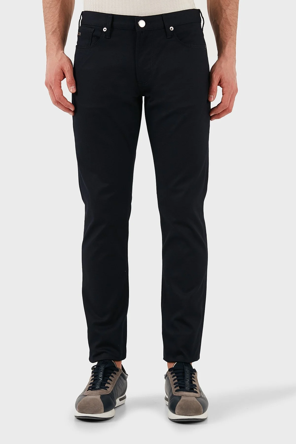 Emporio Armani Pamuklu Slim Fit Normal Bel Dar Paça Jeans Erkek Kot Pantolon EM000121 AF14122 UB118 LACİVERT - 9
