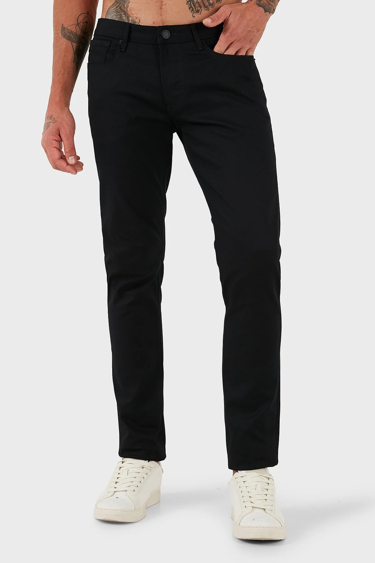Emporio Armani Pamuklu Slim Fit Normal Bel Dar Paça Jeans Erkek Kot Pantolon EM000121 AF14122 UC001 SİYAH - 3