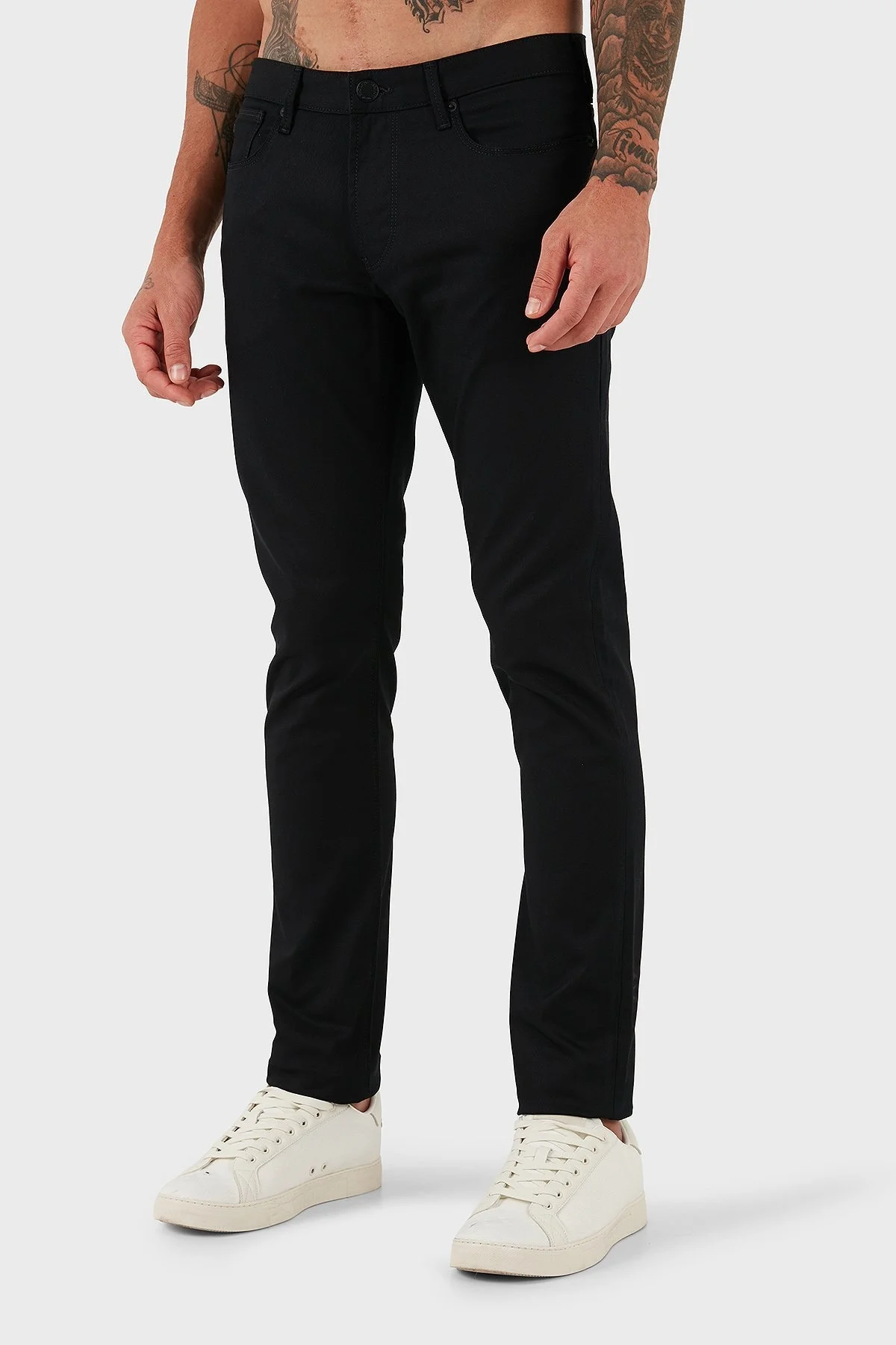 Emporio Armani Pamuklu Slim Fit Normal Bel Dar Paça Jeans Erkek Kot Pantolon EM000121 AF14122 UC001 SİYAH - 4