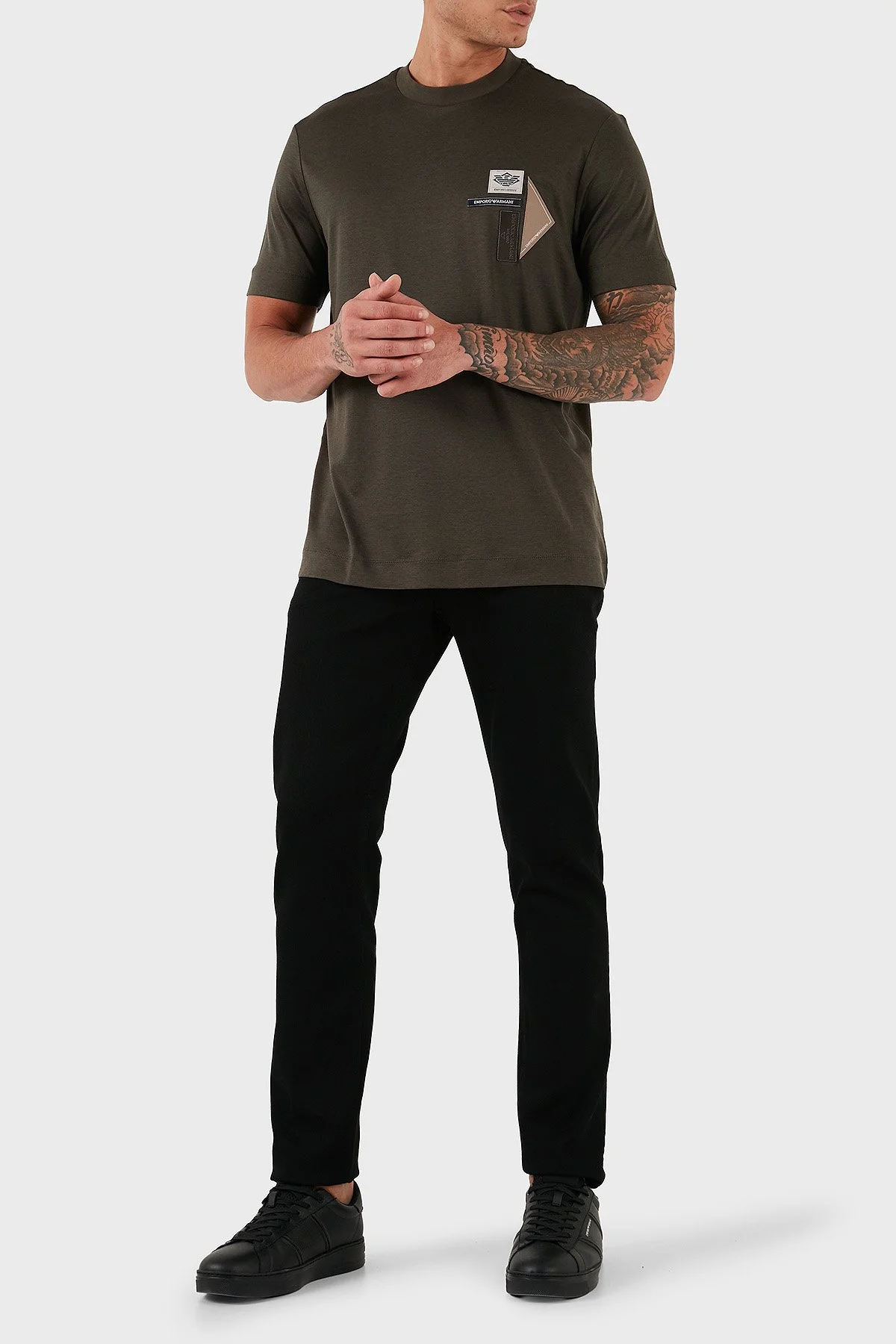 Emporio Armani Pamuklu Slim Fit Normal Bel Düz Paça Erkek Pantolon EM000121 AF19595 MC002 SİYAH - 1