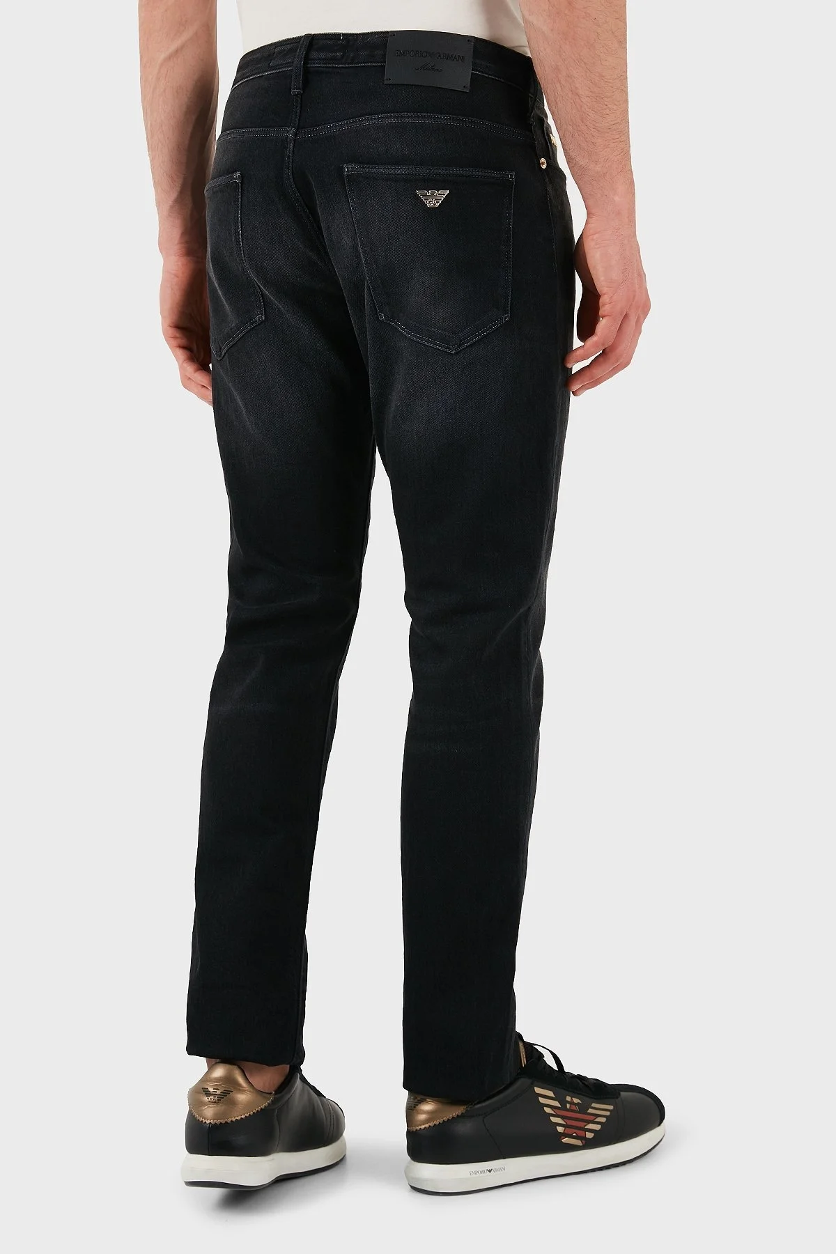 Emporio Armani Pamuklu Slim Fit Normal Bel Düz Paça Jeans Erkek Kot Pantolon EM000121 AF15101 M8001 GRİ - 5