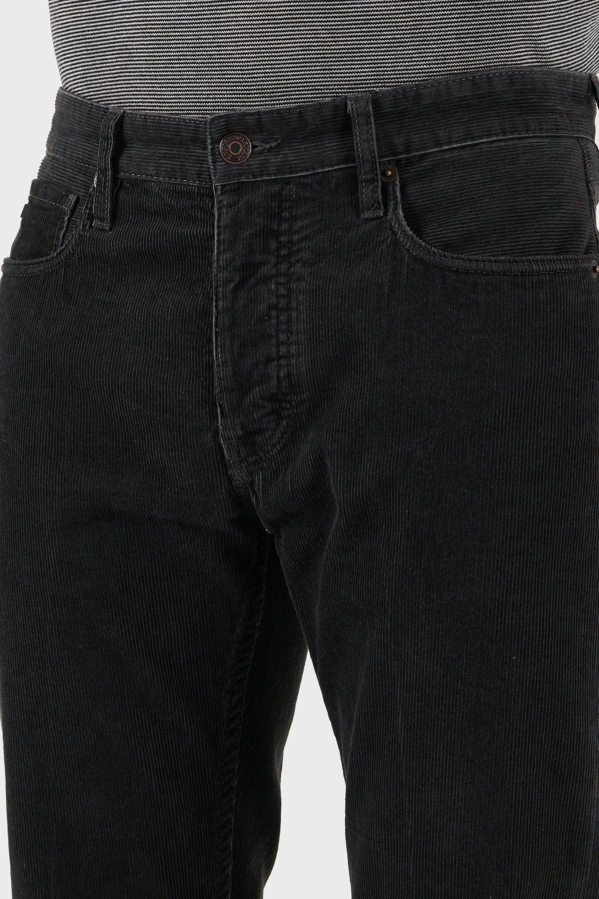 Emporio Armani Pamuklu Slim Fit Normal Bel Düz Paça Kadife Erkek Pantolon EM000668 AF19527 U8131 LACİVERT - 6