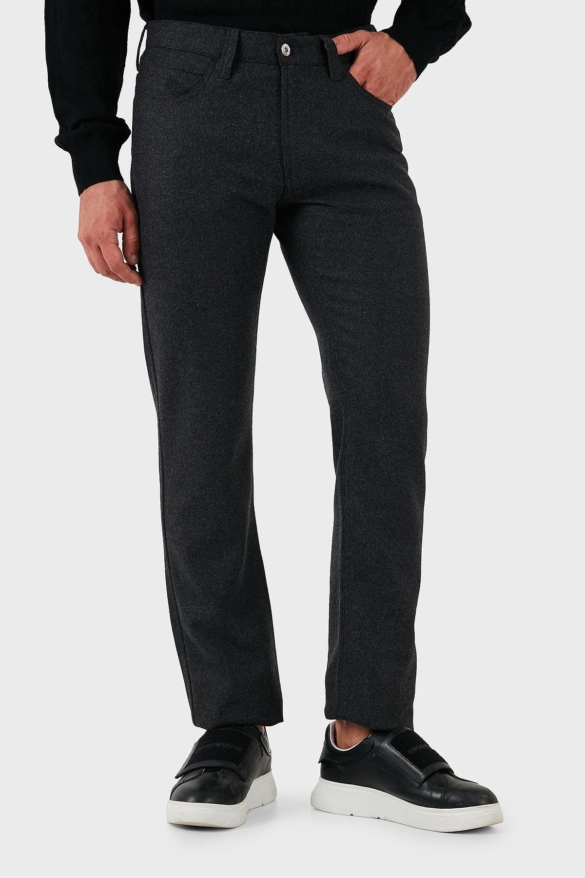 Emporio Armani Pamuklu Slim Fit Normal Bel Erkek Pantolon 6D1PJ5 1K68Z 0621 GRİ - 3