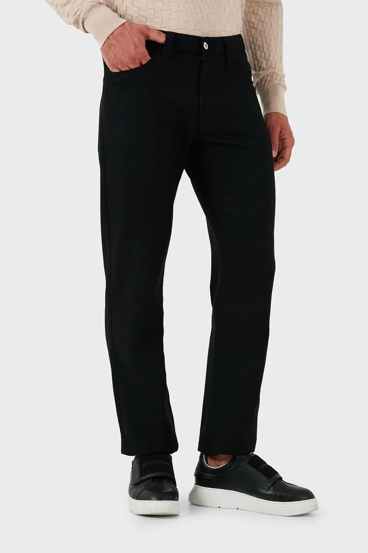 Emporio Armani Pamuklu Slim Fit Normal Bel Erkek Pantolon 6D1PJ5 1K68Z 0999 SİYAH - 8