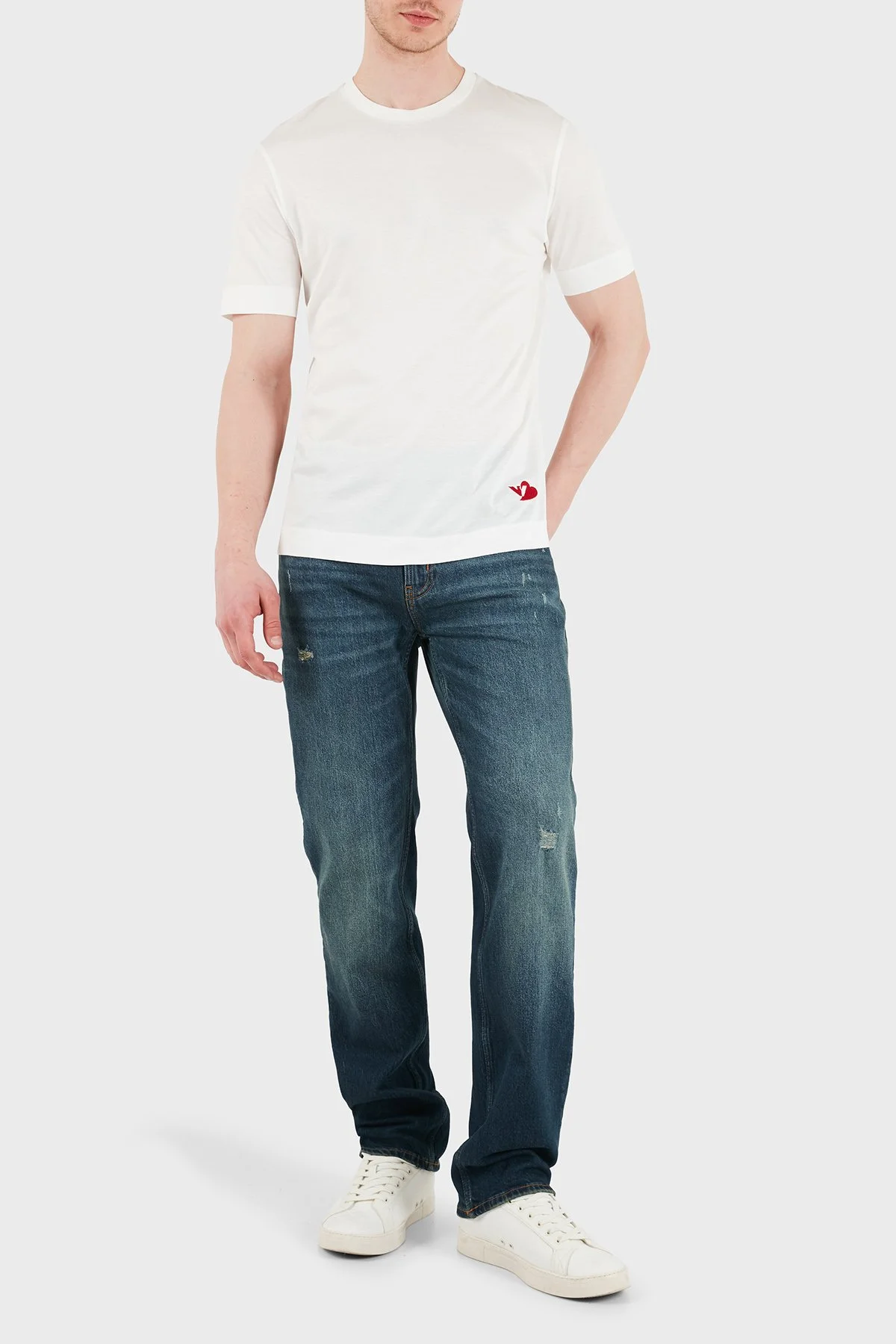Emporio Armani Pamuklu Slim Fit Normal Bel Jeans Erkek Kot Pantolon EM000763 AF25398 MB001 LACİVERT - 2