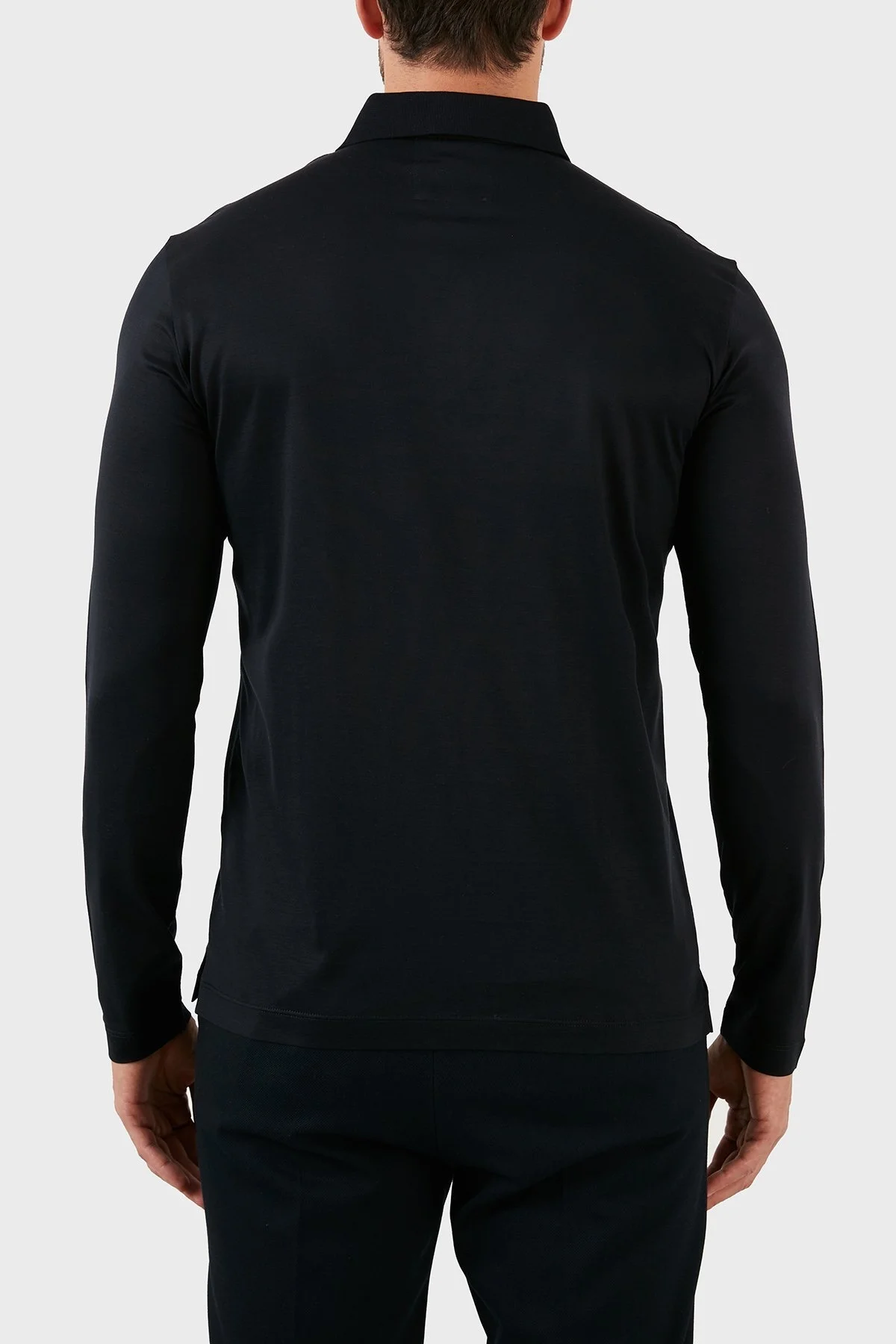 Emporio Armani Pamuklu Slim Fit Uzun Kollu Düğmeli Erkek Polo Yaka Sweat 8N1F97 1JUVZ 0920 LACİVERT - 10