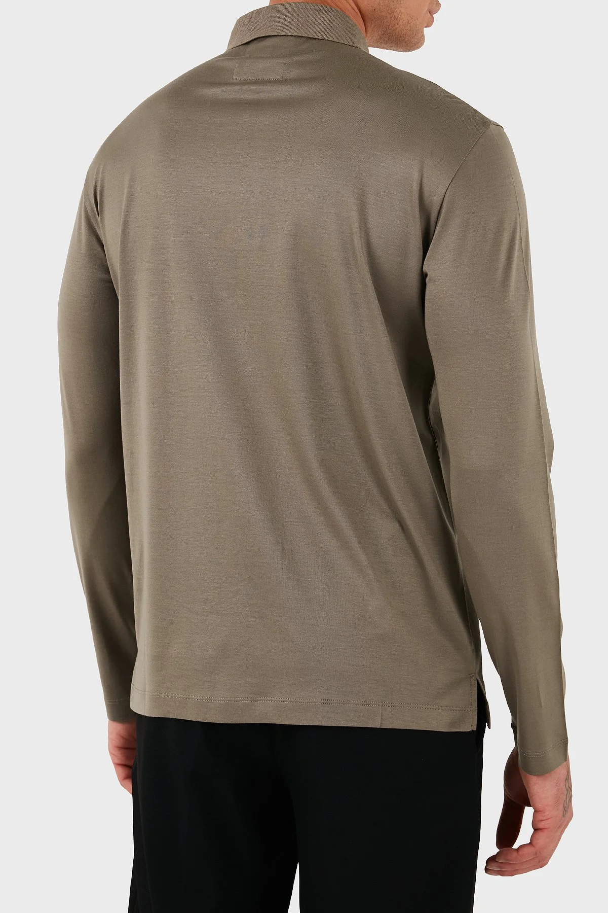 Emporio Armani Pamuklu Slim Fit Uzun Kollu Düğmeli Erkek Polo Yaka Sweat 8N1F97 1JUVZ U6189 BEJ - 3