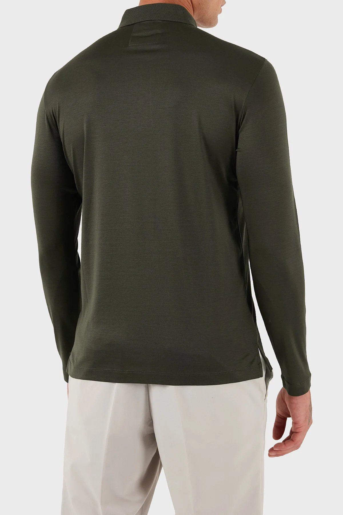 Emporio Armani Pamuklu Slim Fit Uzun Kollu Düğmeli Erkek Polo Yaka Sweat 8N1F97 1JUVZ U8120 HAKİ - 2
