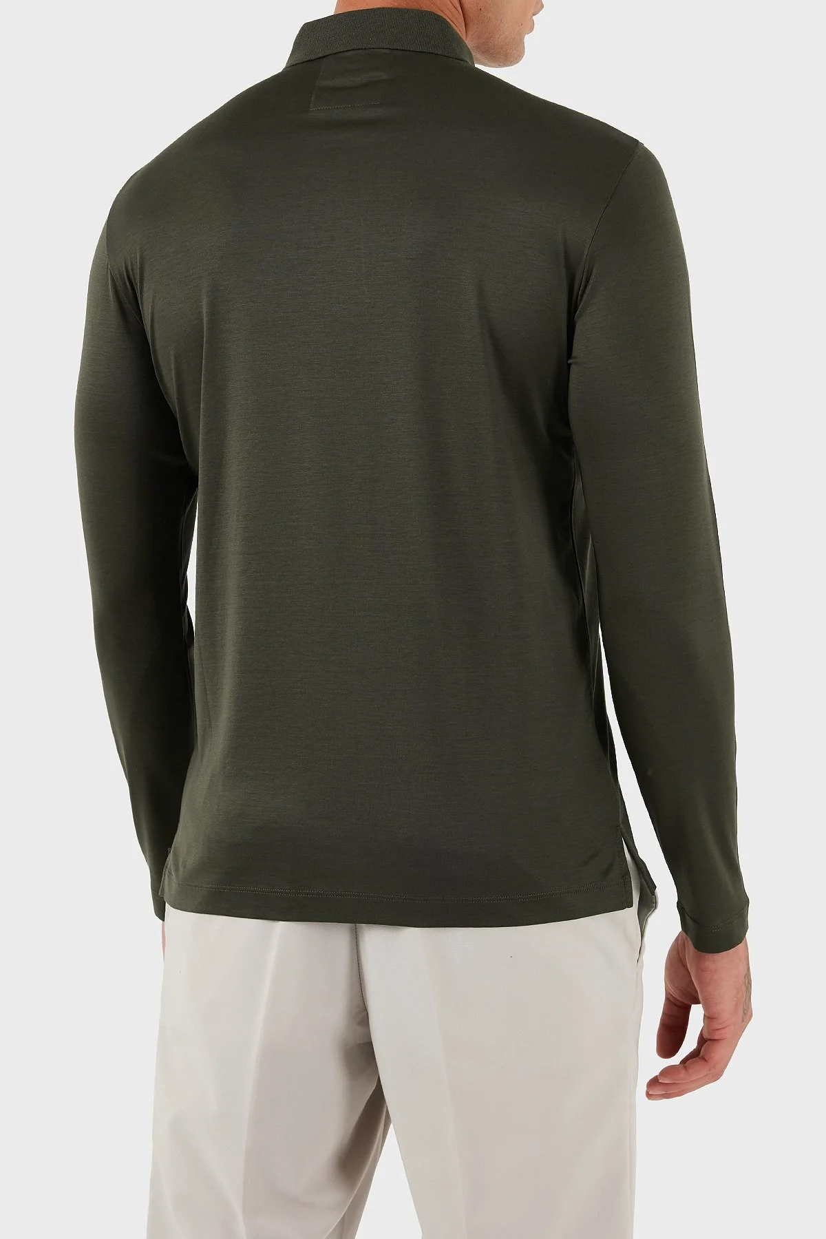 Emporio Armani Pamuklu Slim Fit Uzun Kollu Düğmeli Erkek Polo Yaka Sweat 8N1F97 1JUVZ U8120 SİYAH - 2