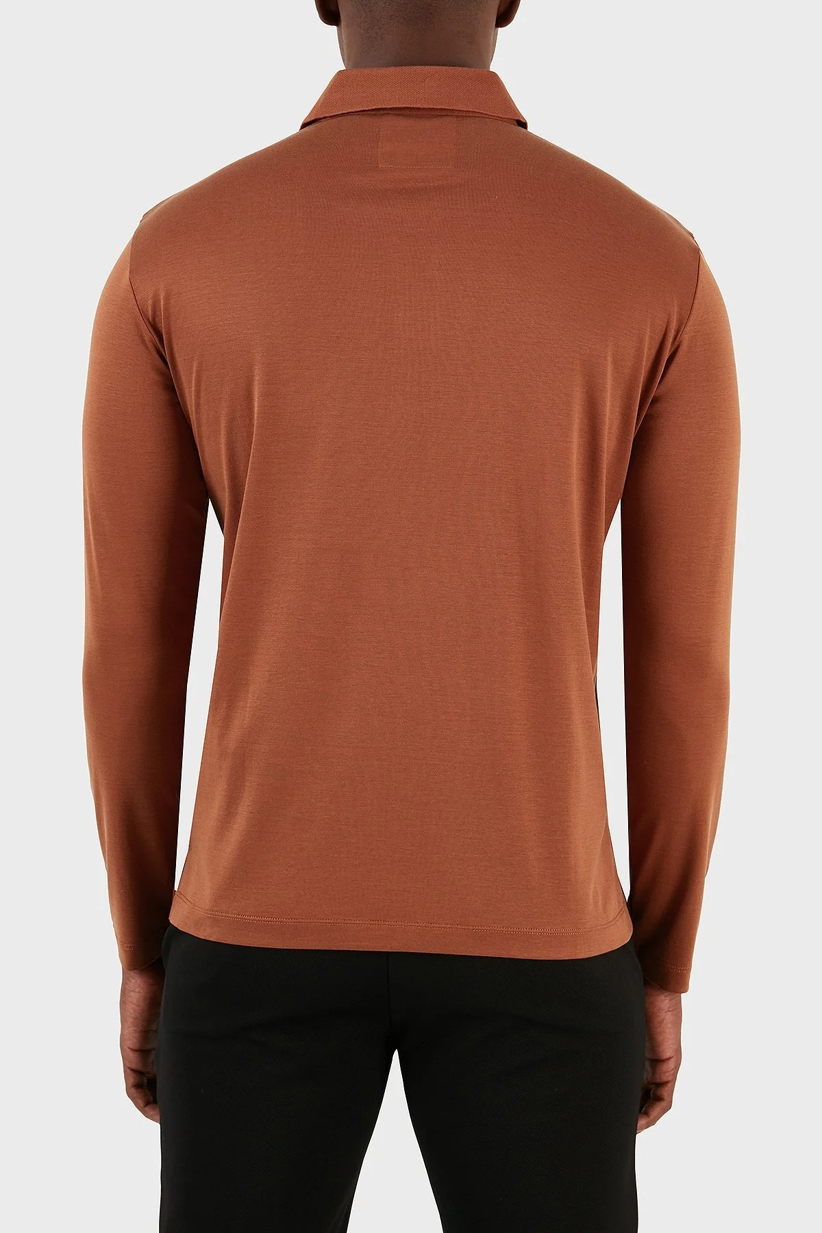 Emporio Armani Pamuklu Slim Fit Uzun Kollu Erkek Polo Yaka Sweat 8N1F97 1JUVZ 0450 KİREMİT - 2