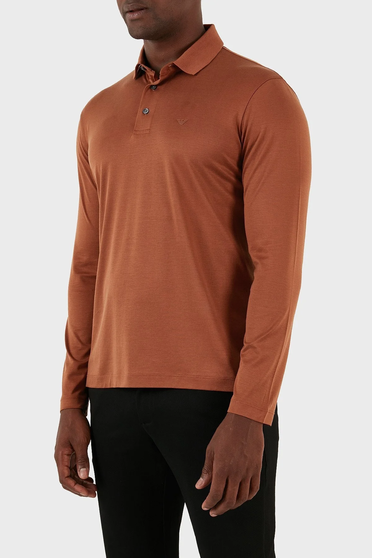 Emporio Armani Pamuklu Slim Fit Uzun Kollu Erkek Polo Yaka Sweat 8N1F97 1JUVZ 0450 KİREMİT - 3