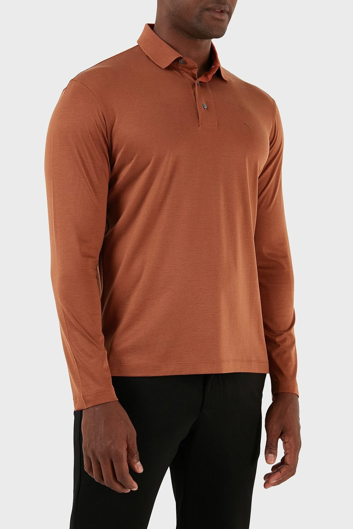 Emporio Armani Pamuklu Slim Fit Uzun Kollu Erkek Polo Yaka Sweat 8N1F97 1JUVZ 0450 KİREMİT - 4