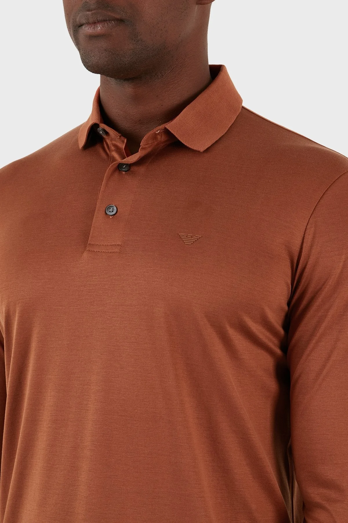 Emporio Armani Pamuklu Slim Fit Uzun Kollu Erkek Polo Yaka Sweat 8N1F97 1JUVZ 0450 KİREMİT - 5