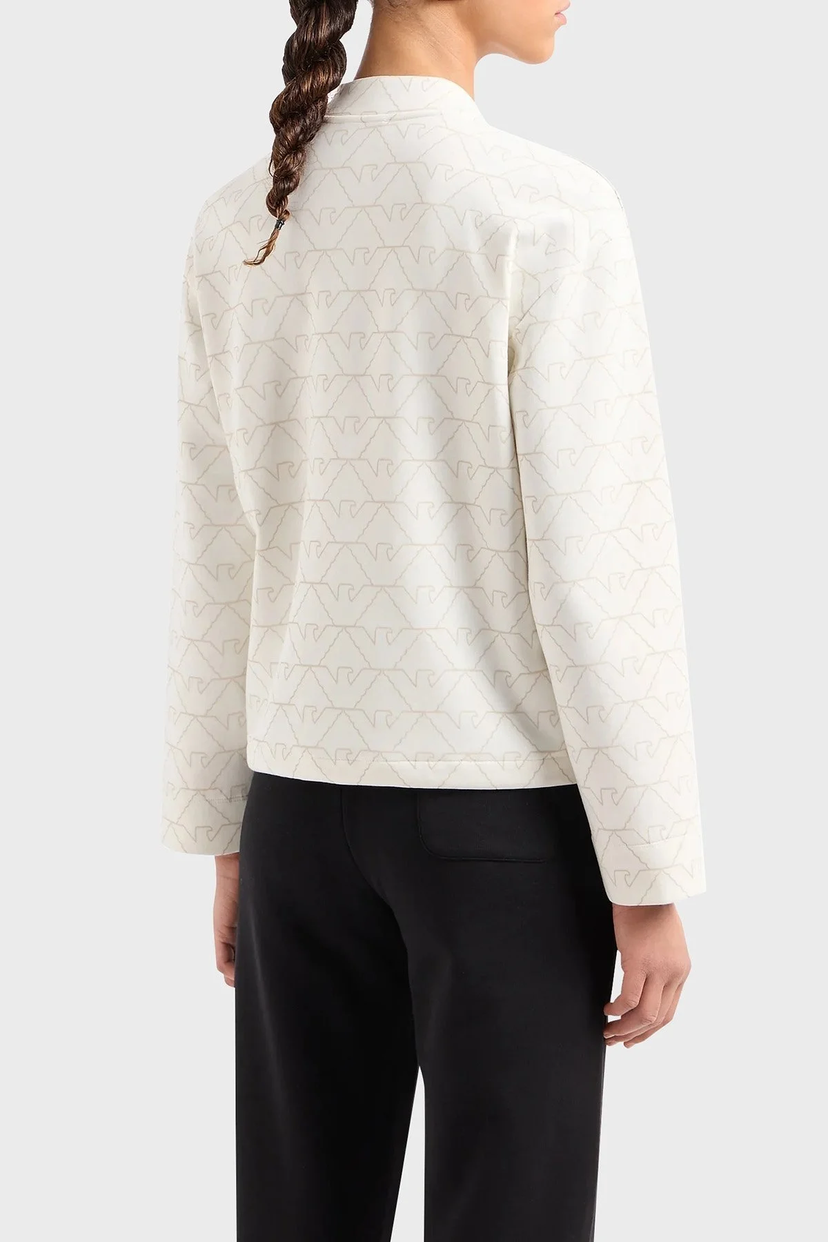 Emporio Armani Pamuklu Su Geçirmez Kolej Yaka Bayan Mont 3D2B6B 1JHSZ F126 BEYAZ - 2