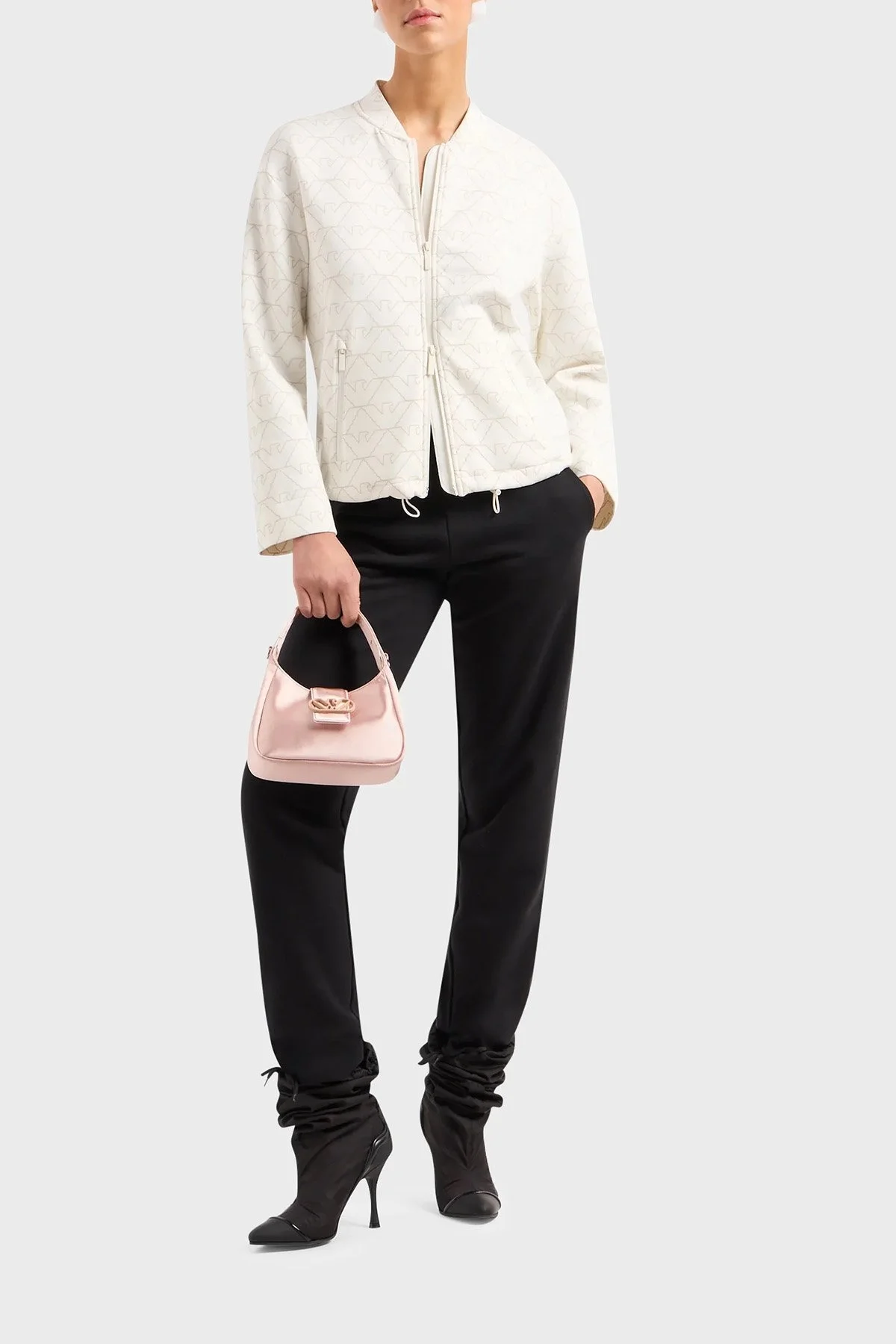 Emporio Armani Pamuklu Su Geçirmez Kolej Yaka Bayan Mont 3D2B6B 1JHSZ F126 BEYAZ - 3