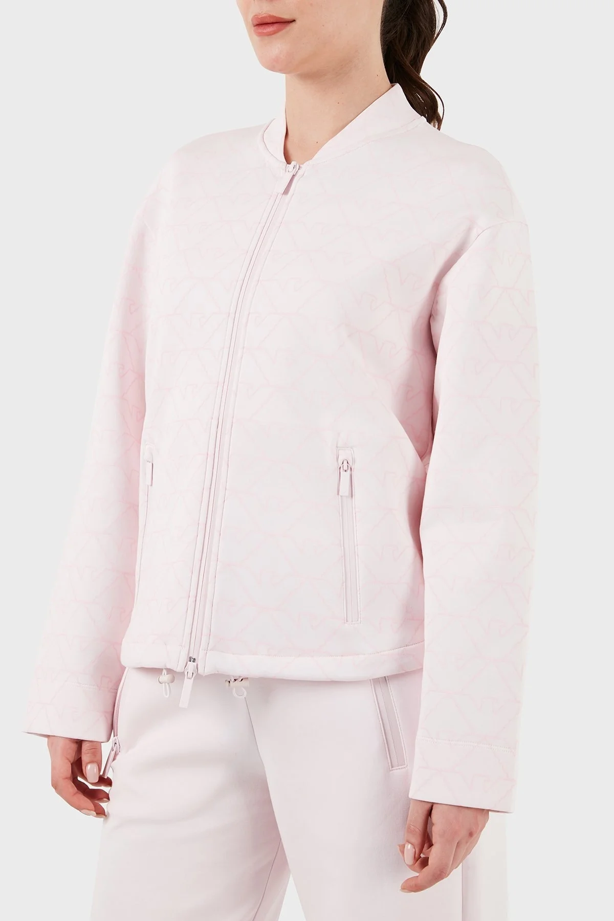 Emporio Armani Pamuklu Su Geçirmez Kolej Yaka Bayan Mont 3D2B6B 1JHSZ F321 PUDRA - 1