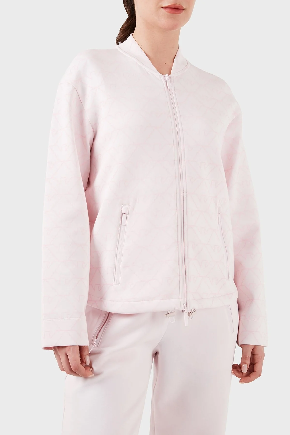 Emporio Armani Pamuklu Su Geçirmez Kolej Yaka Bayan Mont 3D2B6B 1JHSZ F321 PUDRA - 4