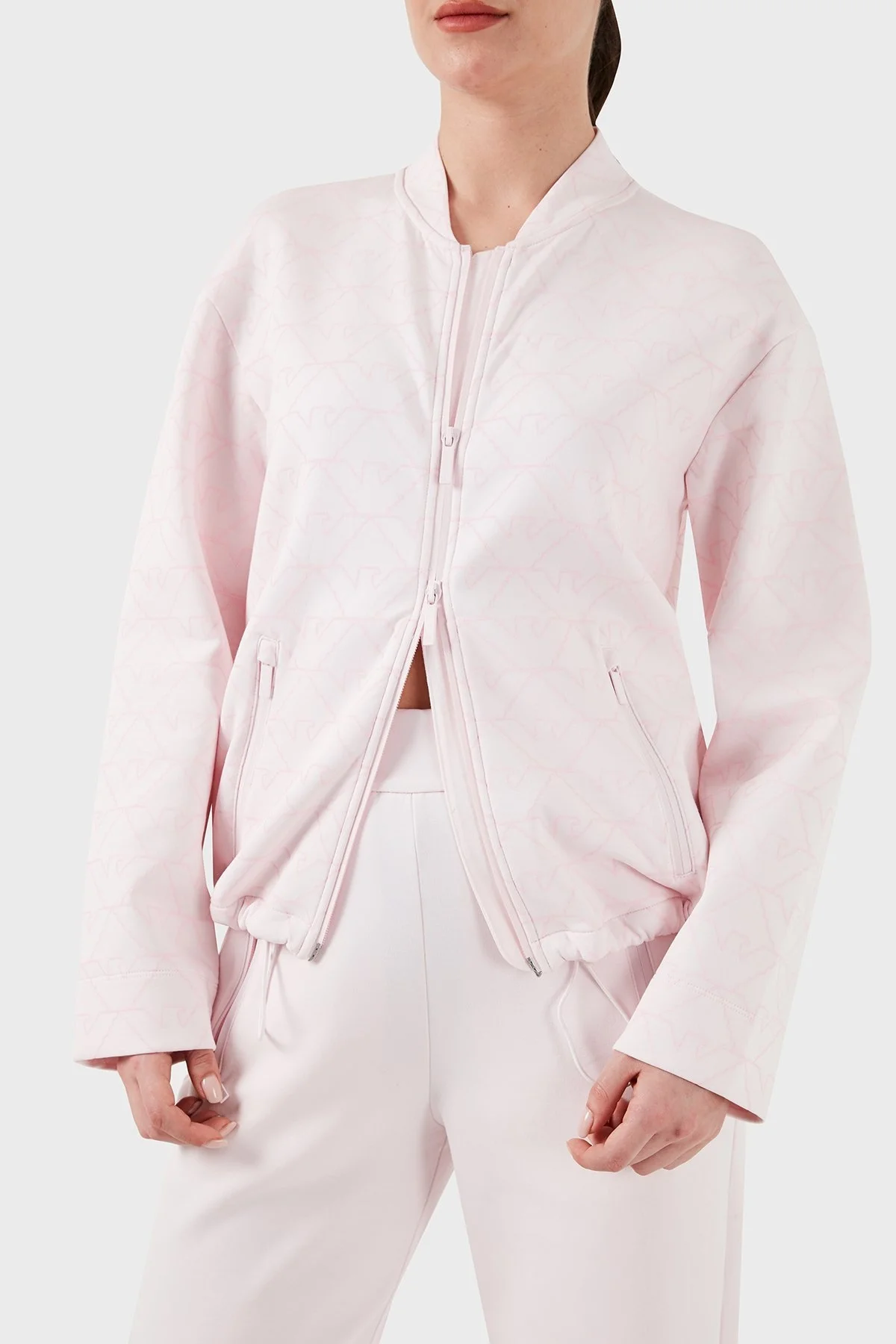 Emporio Armani Pamuklu Su Geçirmez Kolej Yaka Bayan Mont 3D2B6B 1JHSZ F321 PUDRA - 5