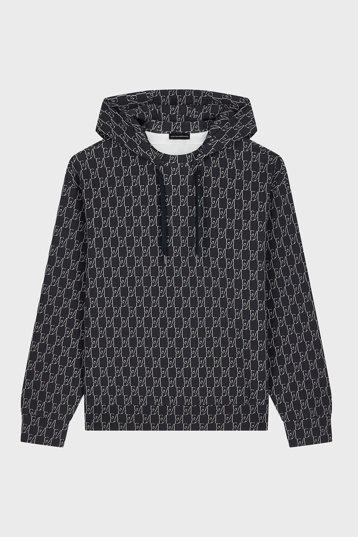 Emporio Armani Pamuklu Tamamı Logolu Kapüşonlu Erkek Sweat EM006861 AF10013 FB562 Lacivert - 6