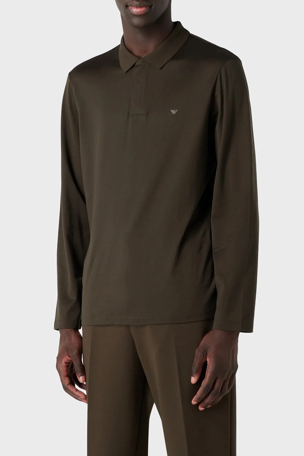 Emporio Armani Pamuklu Uzun Kollu Regular Fit Polo Yaka Sweat Erkek Polo Yaka T Shirt 6R1FA7 1JUVZ 0583 HAKİ - 1