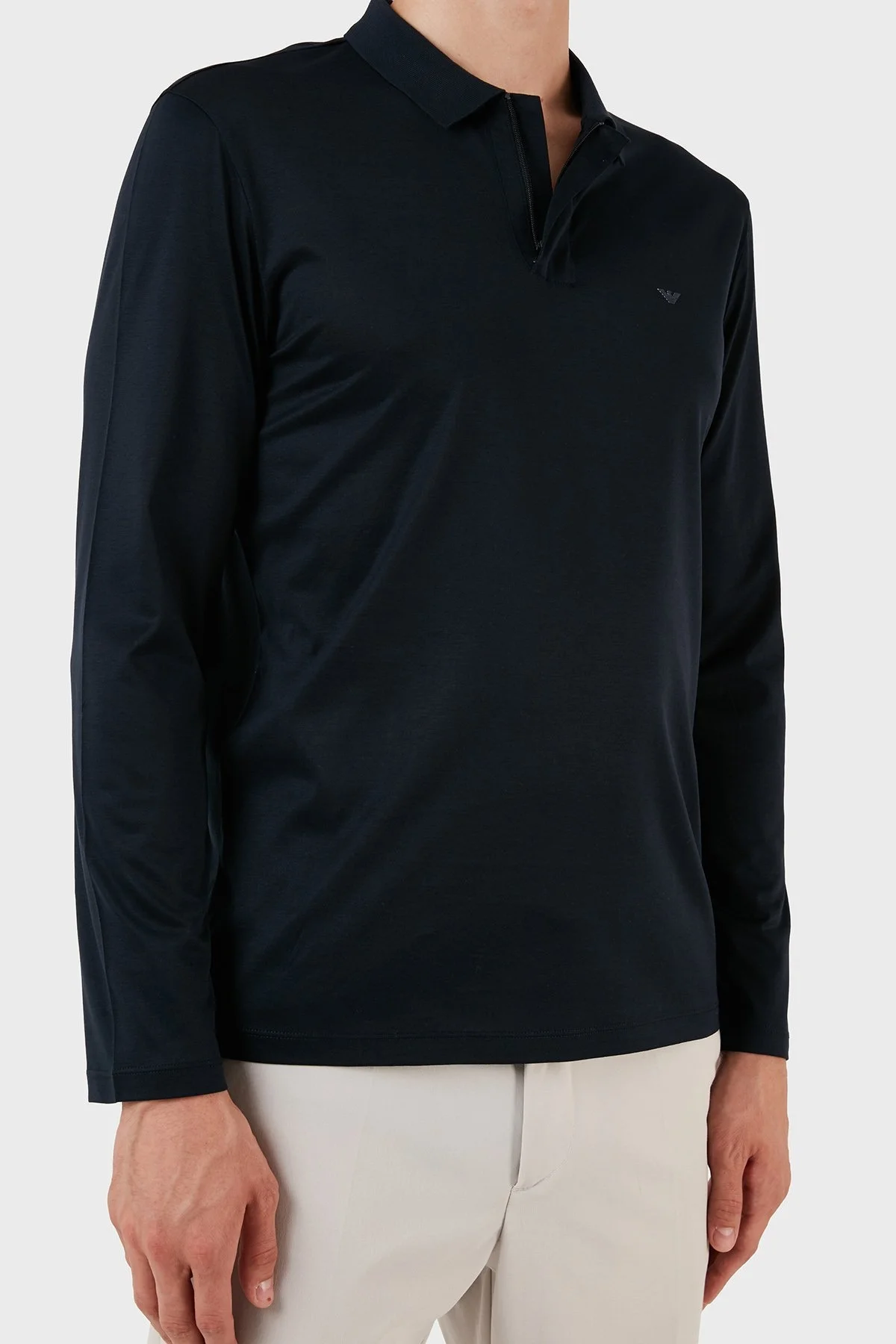 Emporio Armani Pamuklu Uzun Kollu Regular Fit Erkek Polo Yaka Sweat 6R1FA7 1JUVZ 09B3 LACİVERT - 9