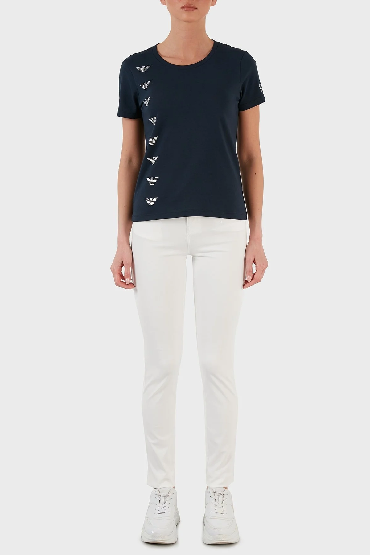 Emporio Armani Pamuklu Yüksek Bel Skinny Fit Jeans Bayan Kot Pantolon 3L2J20 2N8HZ 0101 BEYAZ - 1