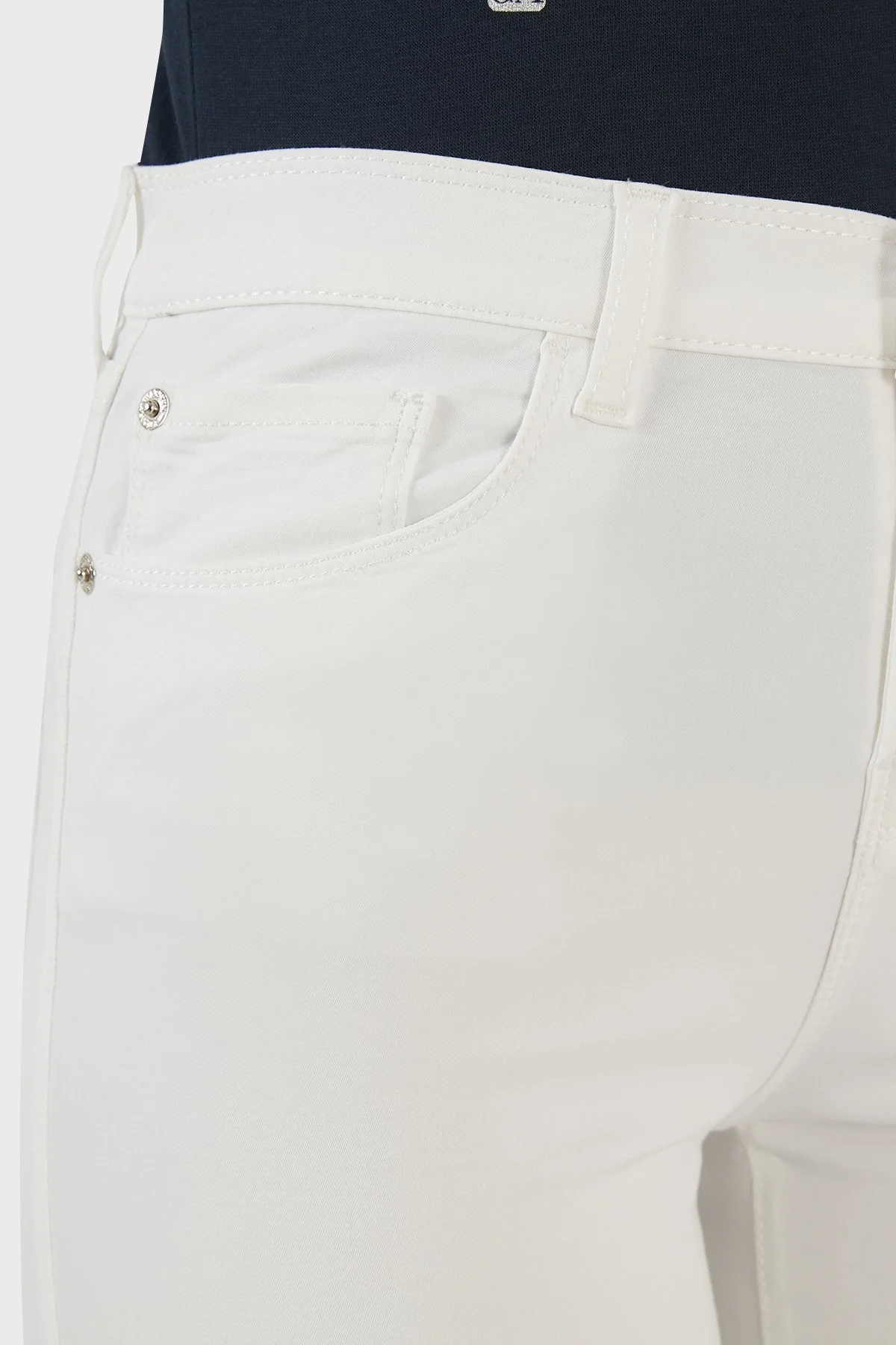 Emporio Armani Pamuklu Yüksek Bel Skinny Fit Jeans Bayan Kot Pantolon 3L2J20 2N8HZ 0101 BEYAZ - 5