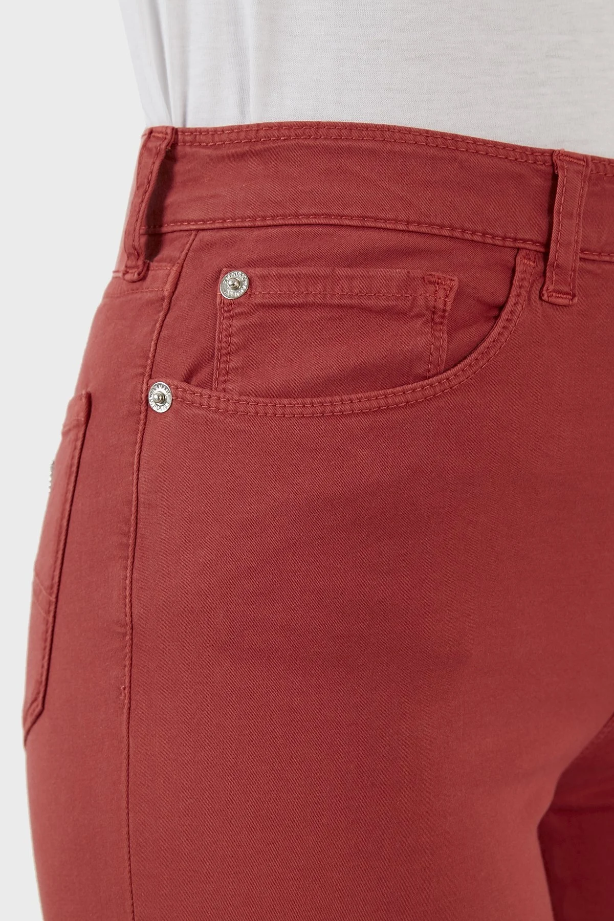 Emporio Armani Pamuklu Yüksek Bel Skinny Fit Jeans Bayan Kot Pantolon 3L2J20 2N8HZ 0328 KIRMIZI - 5