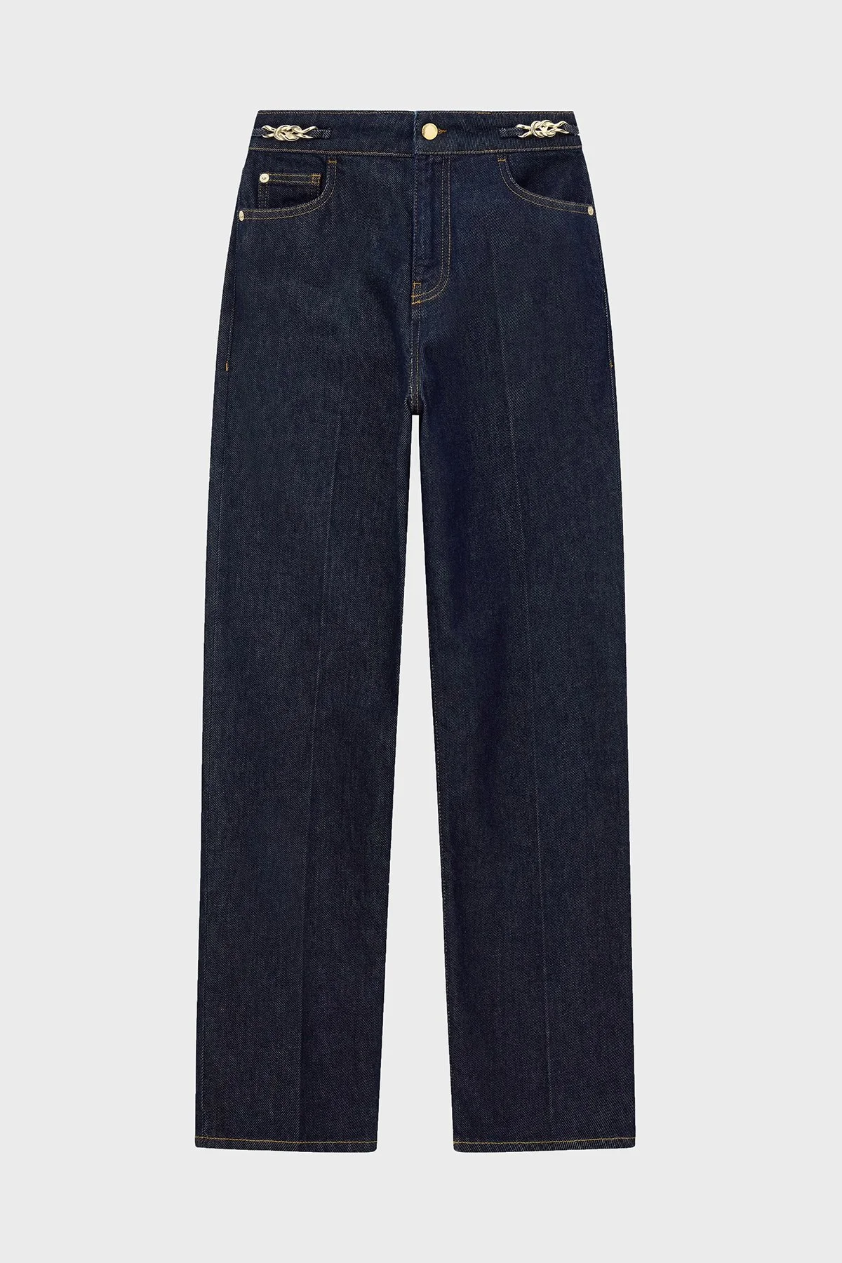 Emporio Armani Pamuklu Yüksel Bel Düz Paça Jeans Kadın Kot Pantolon EW003498 AF18421 MB001 Lacivert - 5
