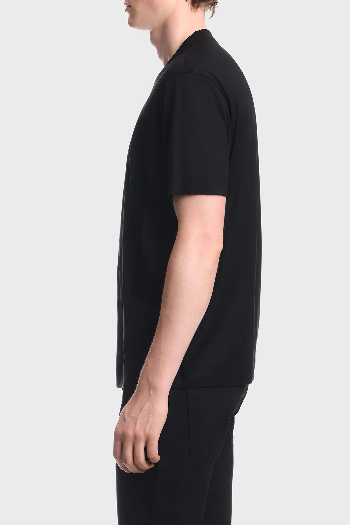 Emporio Armani Pamuklu Yuvarlak Yaka Desenli Erkek T Shirt EM006770 AF10017 MC717 Siyah - 4