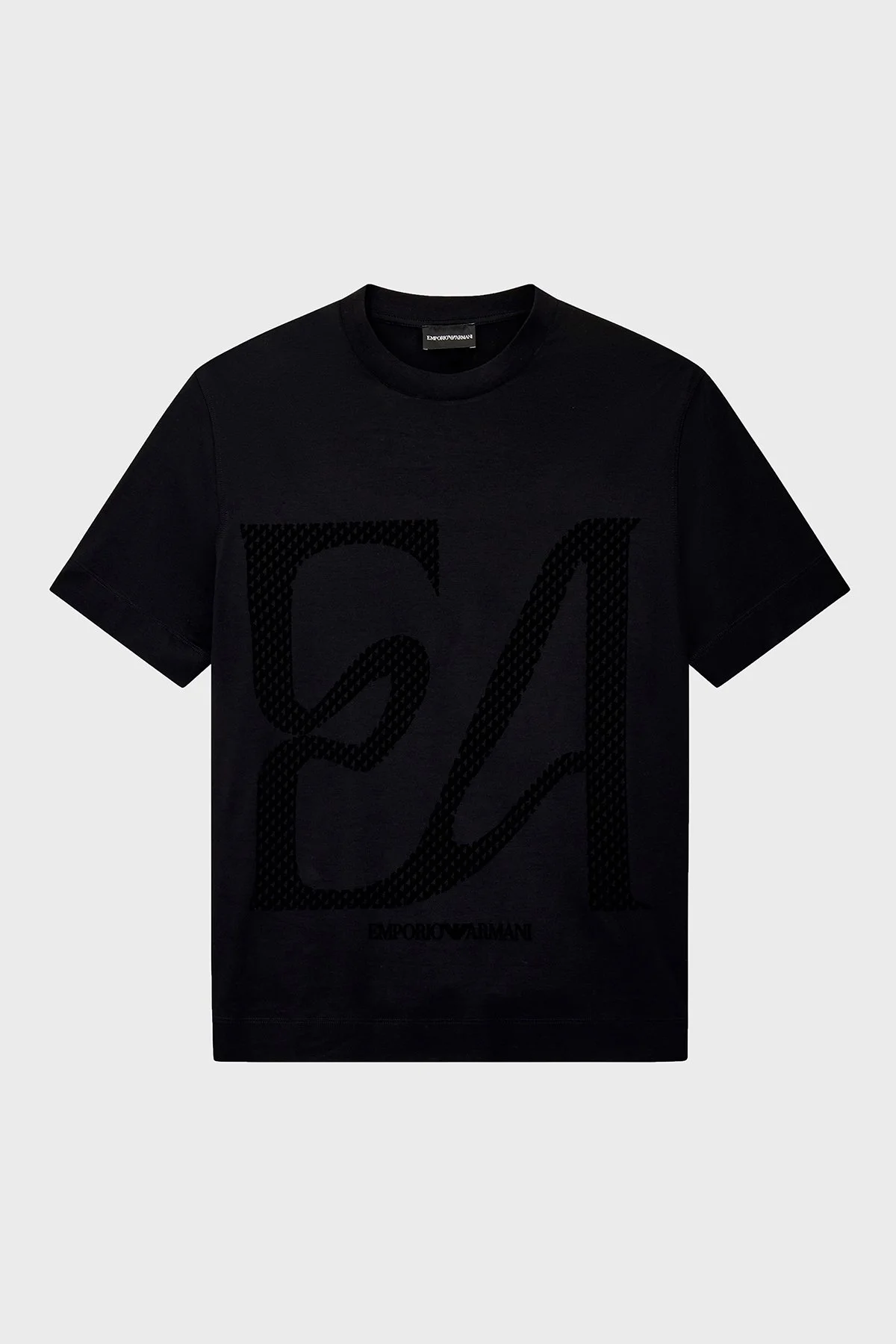 Emporio Armani Pamuklu Yuvarlak Yaka Desenli Erkek T Shirt EM006770 AF10017 MC717 Siyah - 6
