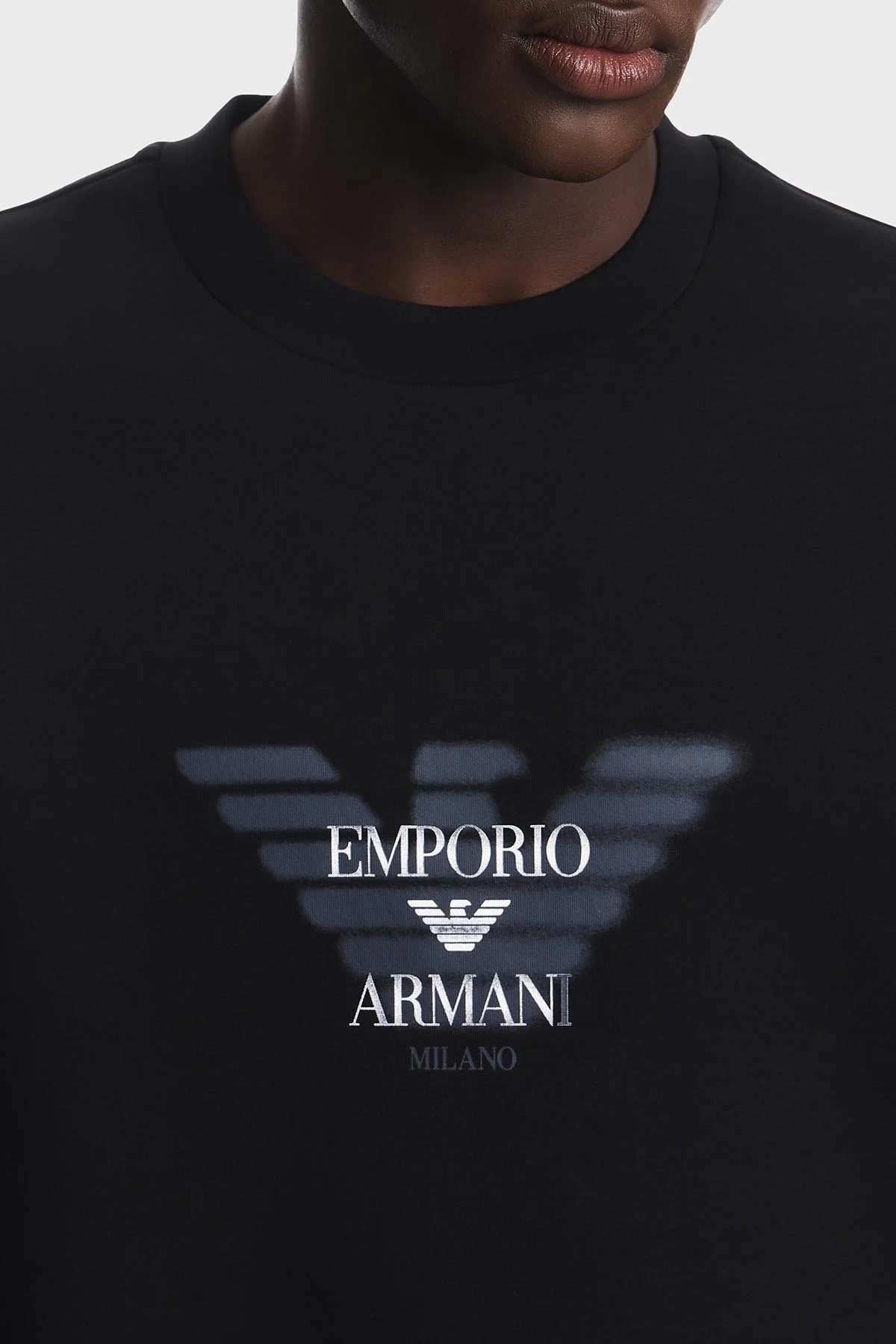 Emporio Armani Pamuklu Yuvarlak Yaka Erkek Sweat EM007315 AF10013 UC001 Siyah - 5
