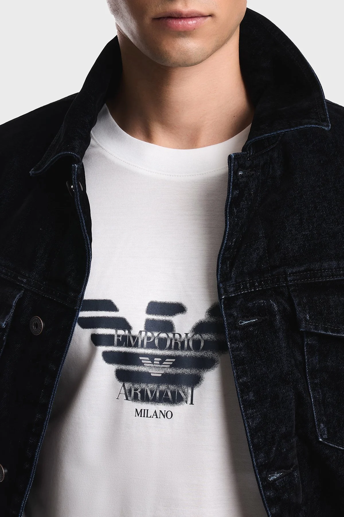 Emporio Armani Pamuklu Yuvarlak Yaka Erkek T Shirt EM006765 AF10017 U0003 Beyaz - 5