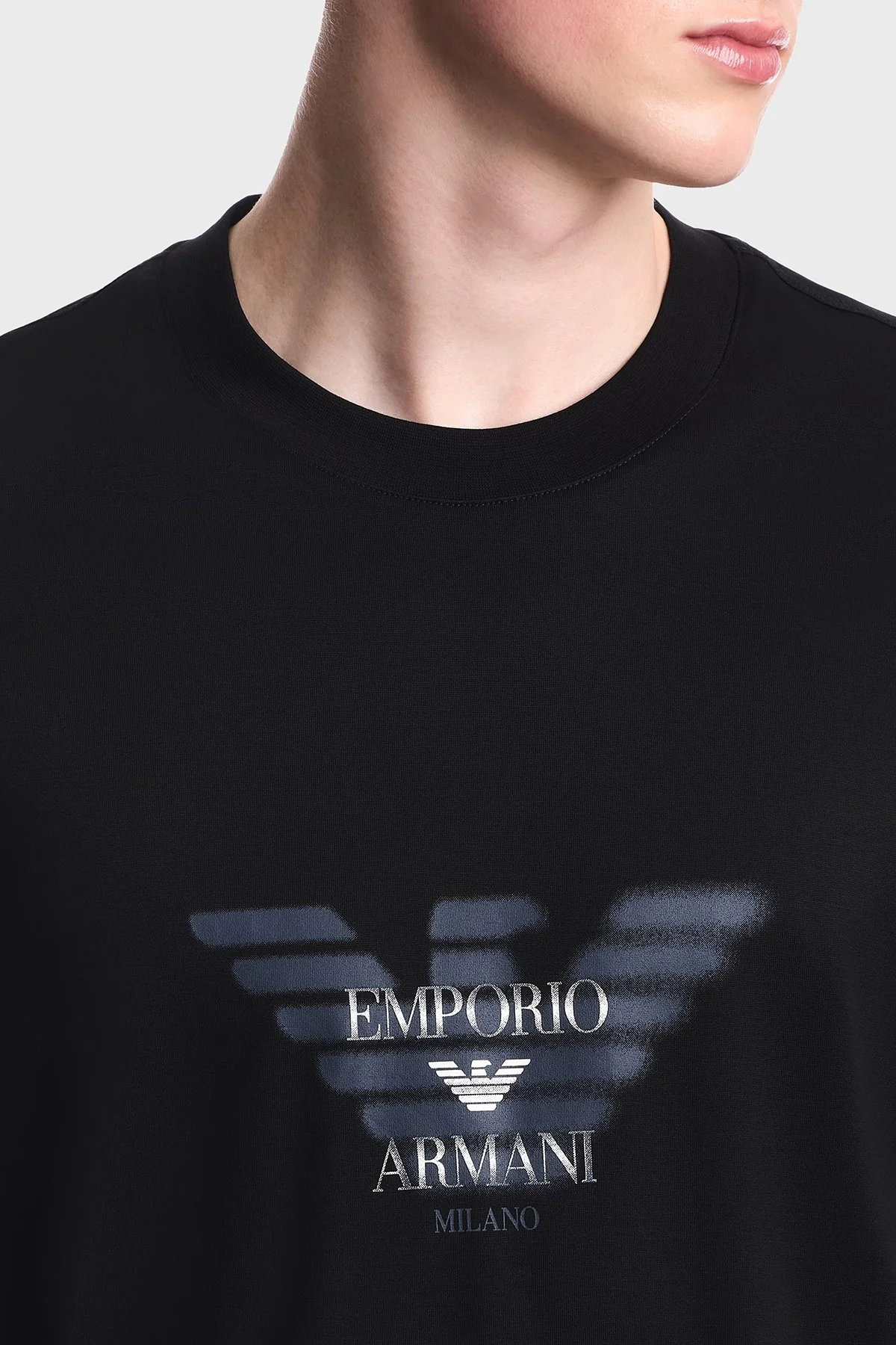Emporio Armani Pamuklu Yuvarlak Yaka Erkek T Shirt EM006765 AF10017 UC001 Siyah - 5
