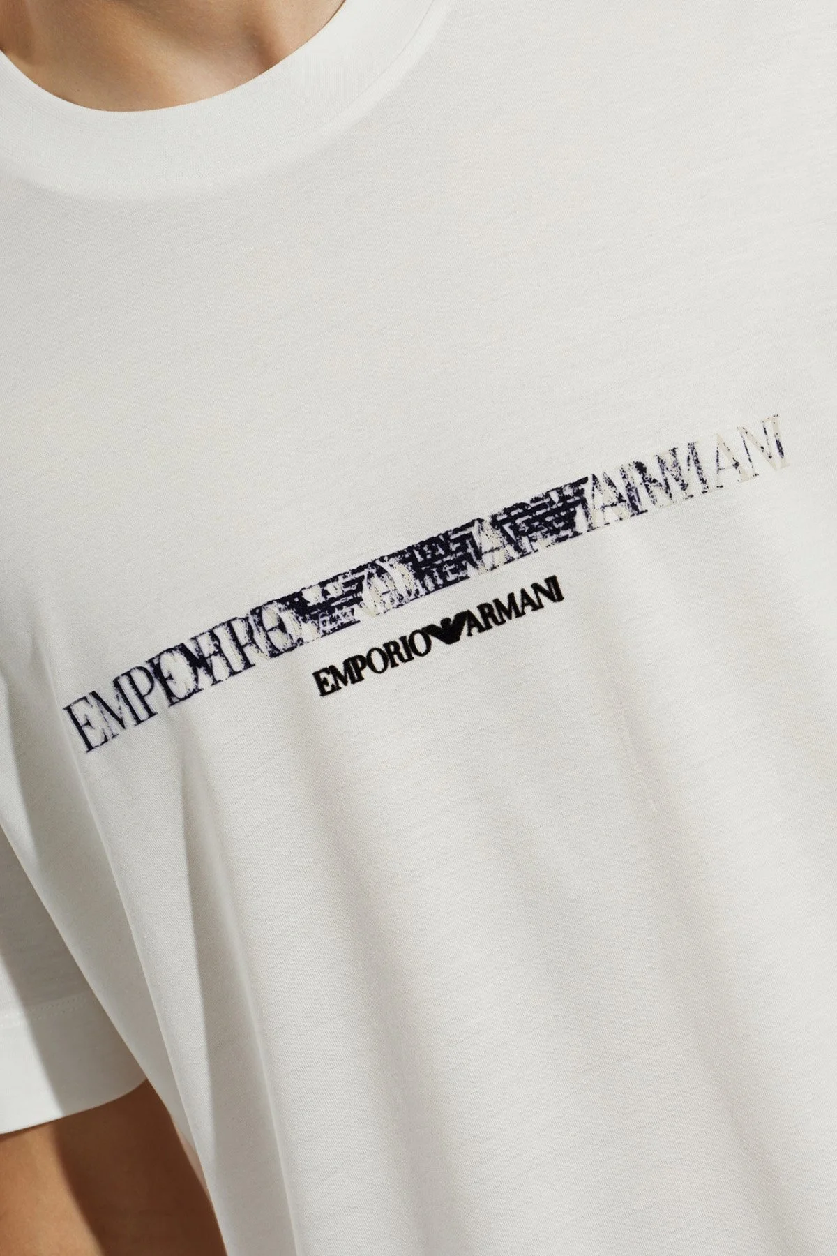 Emporio Armani Pamuklu Yuvarlak Yaka Regular Fit Erkek T Shirt EM007353 AF10017 M0497 Beyaz - 3