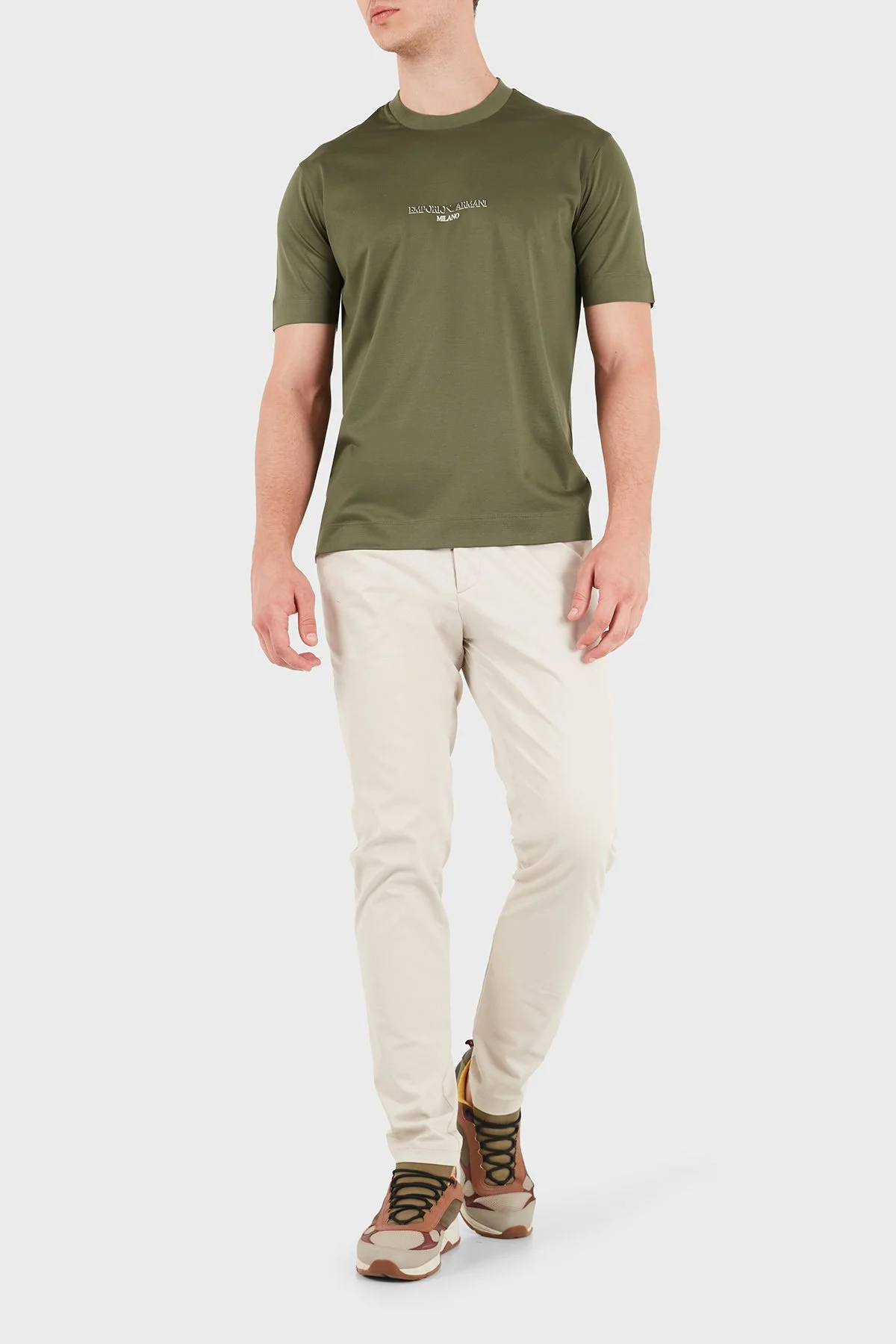 Emporio Armani Pamuklu Yuvarlak Yaka Regular Fit Erkek T Shirt EM007353 AF10017 M7312 Haki - 2