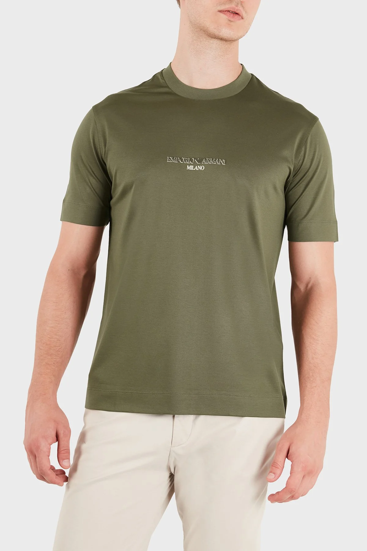 Emporio Armani Pamuklu Yuvarlak Yaka Regular Fit Erkek T Shirt EM007353 AF10017 M7312 Haki - 5