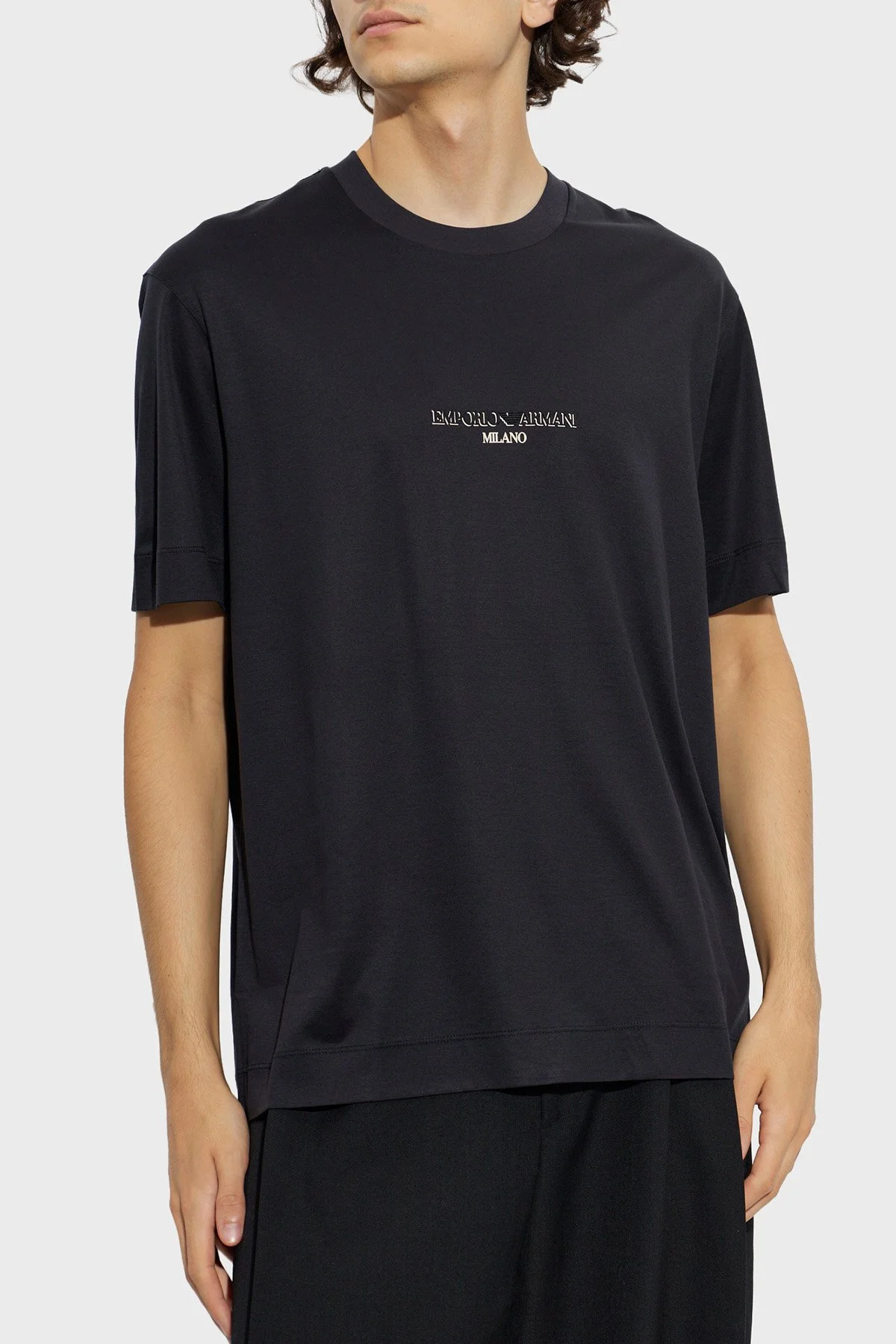 Emporio Armani Pamuklu Yuvarlak Yaka Regular Fit Erkek T Shirt EM007353 AF10017 MB844 Lacivert - 1