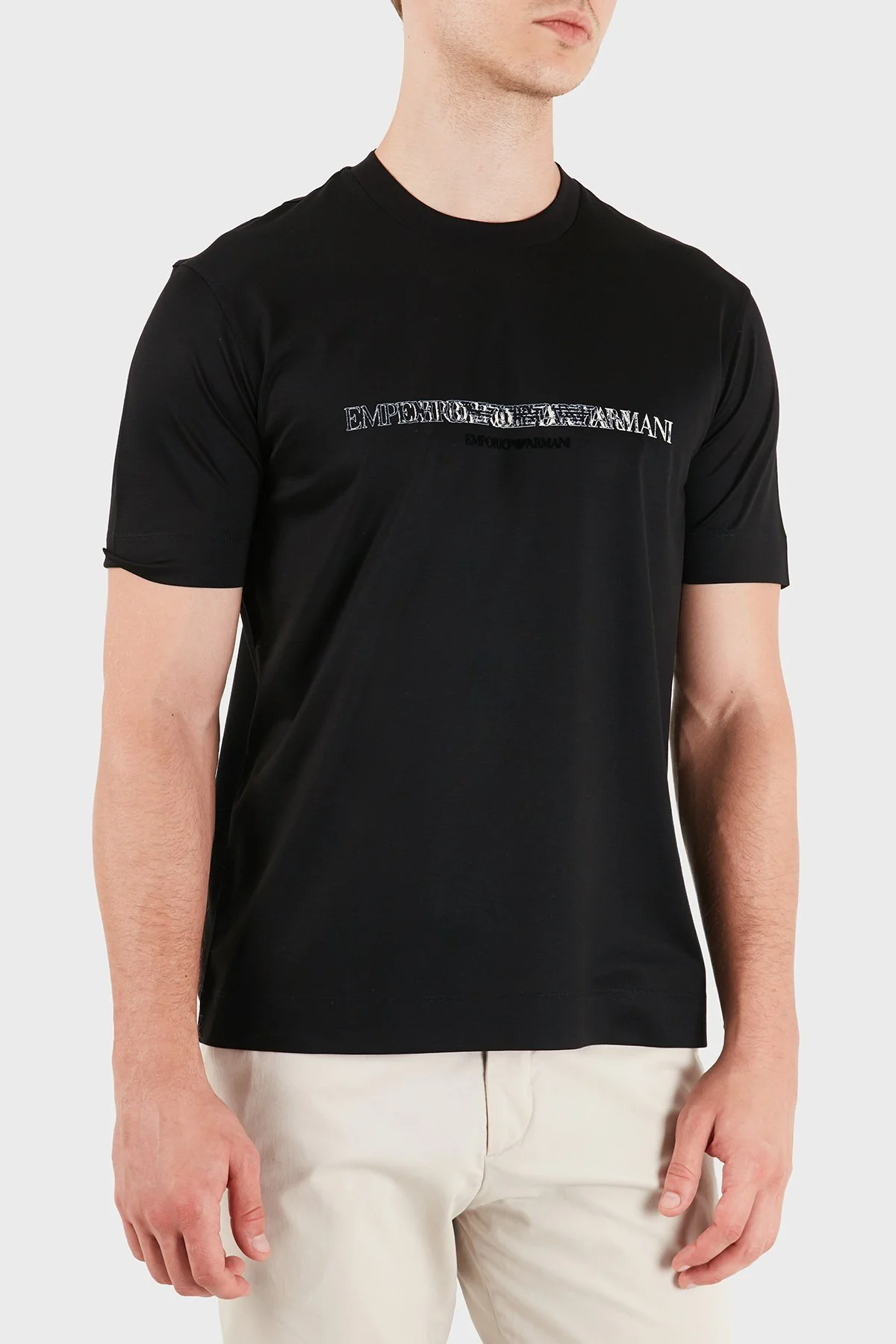 Emporio Armani Pamuklu Yuvarlak Yaka Regular Fit Erkek T Shirt EM007353 AF10017 MC721 Siyah - 4