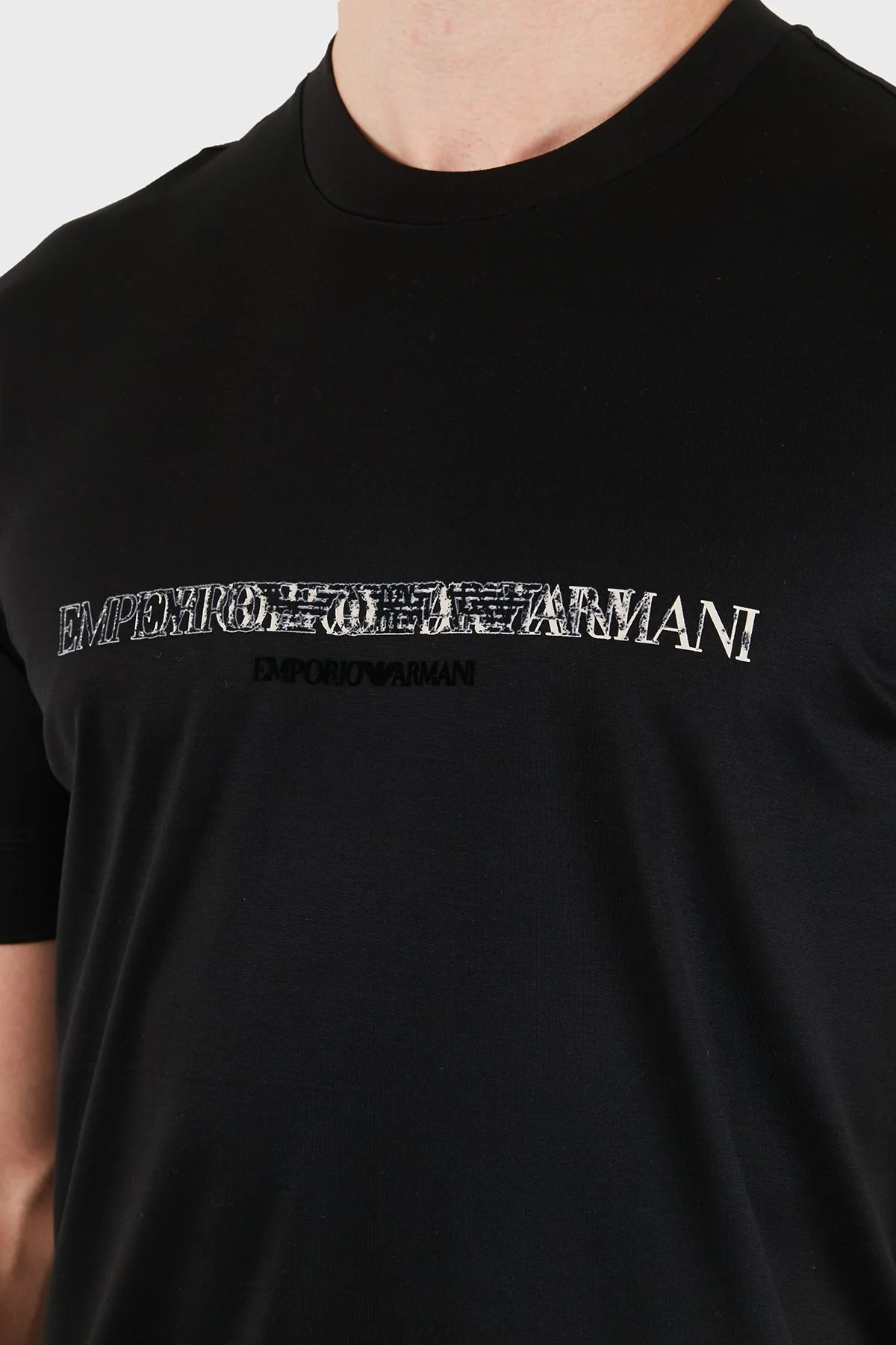 Emporio Armani Pamuklu Yuvarlak Yaka Regular Fit Erkek T Shirt EM007353 AF10017 MC721 Siyah - 6