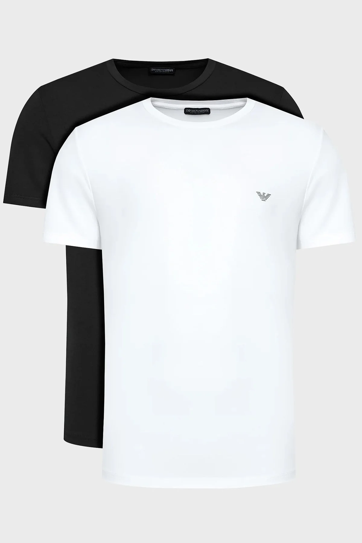 Emporio Armani Pamuku Regular Fit 2 Pack Erkek T Shirt 111267 3F720 10320 SİYAH-BEYAZ - 1